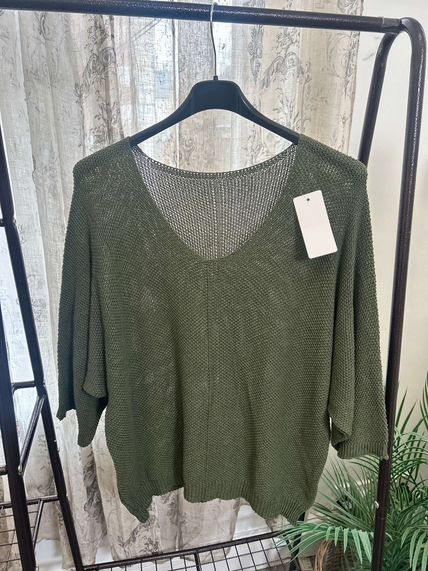 Loose Weave V Neck Layering Jumper