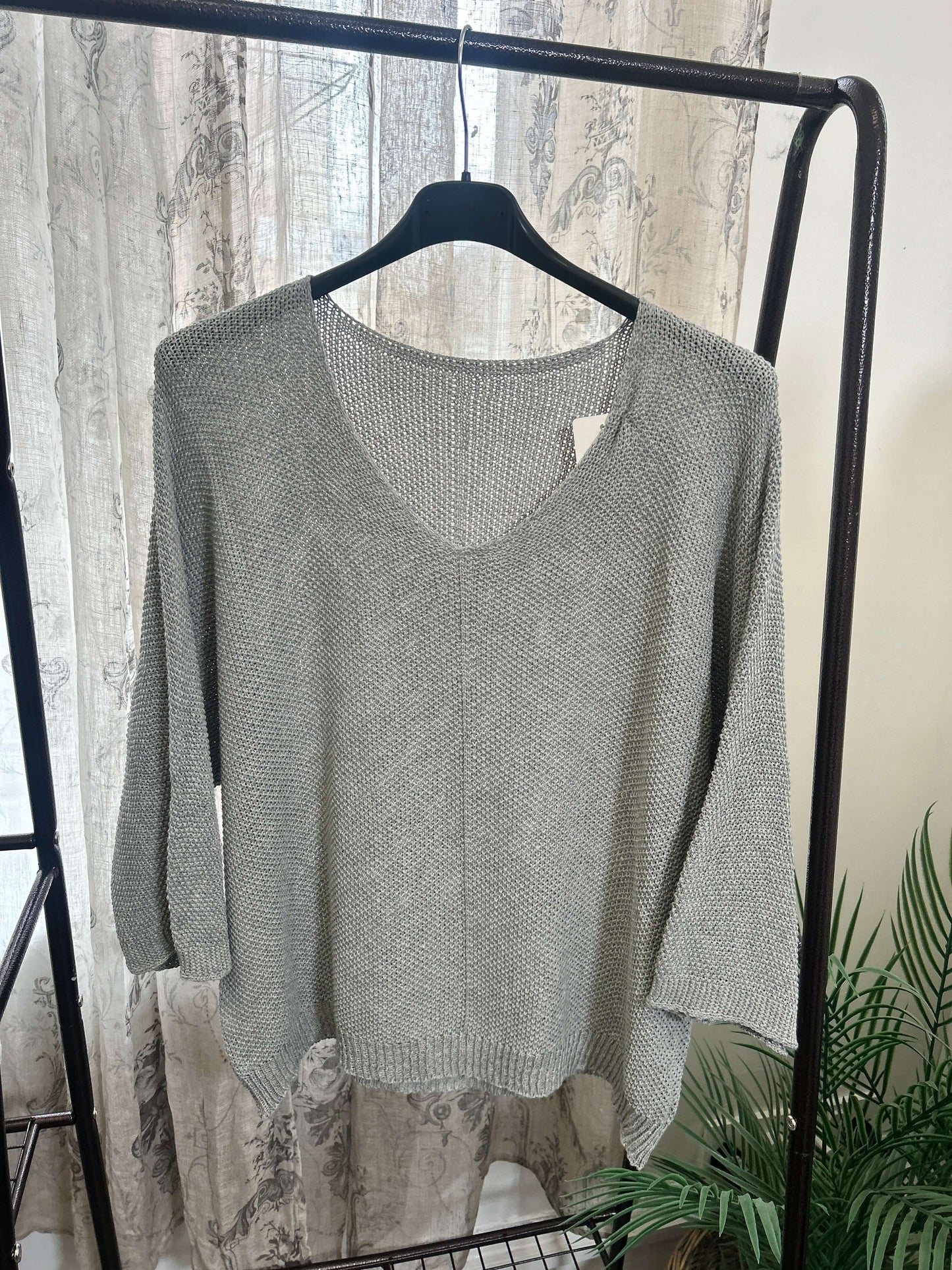 Loose Weave V Neck Layering Jumper