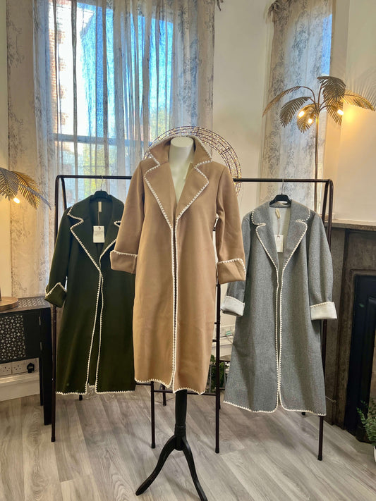 Celia Edge to Edge Contrast Stitch Jacket