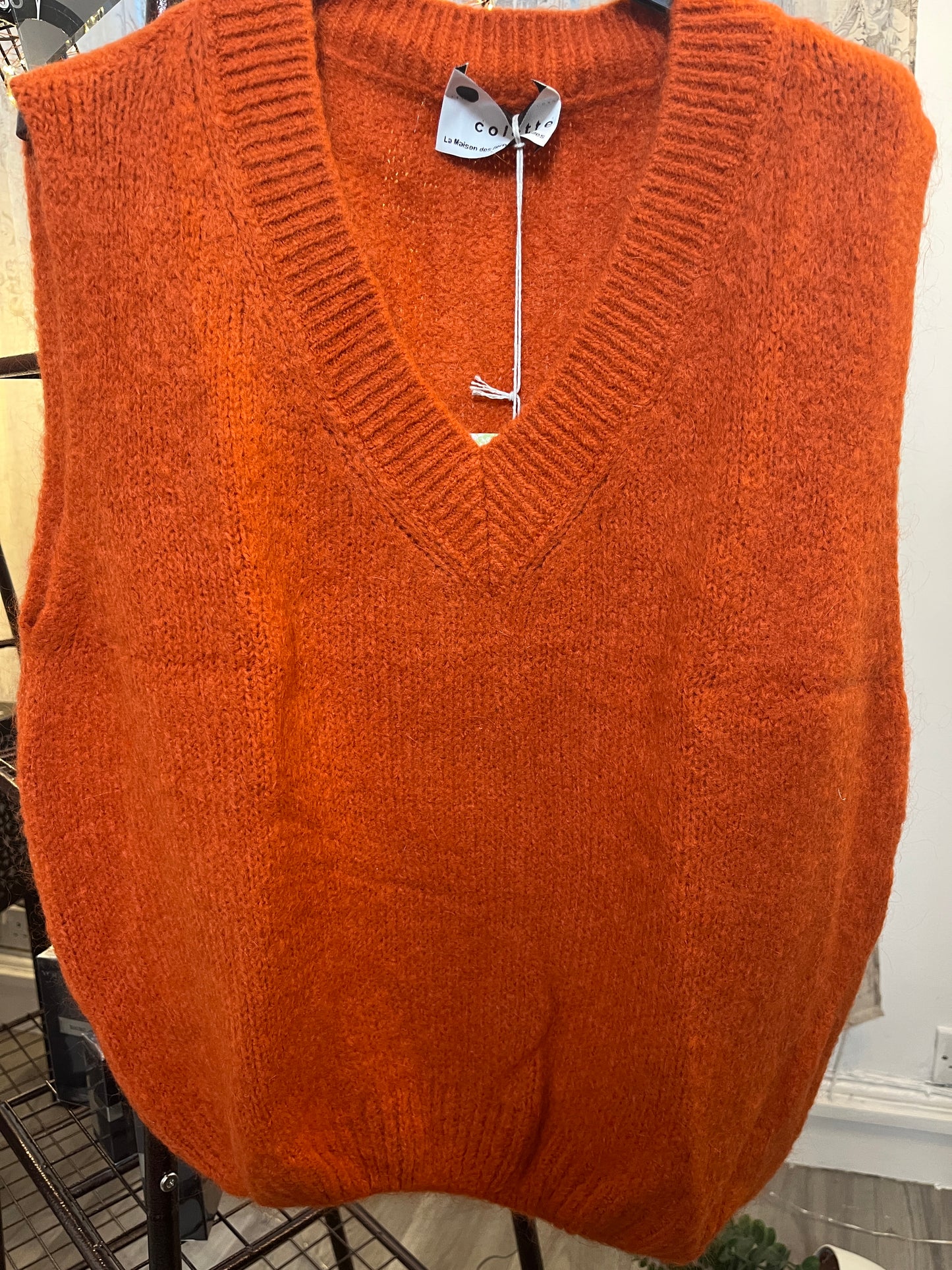 Colette V-Neck Mohair Knit Tank Top