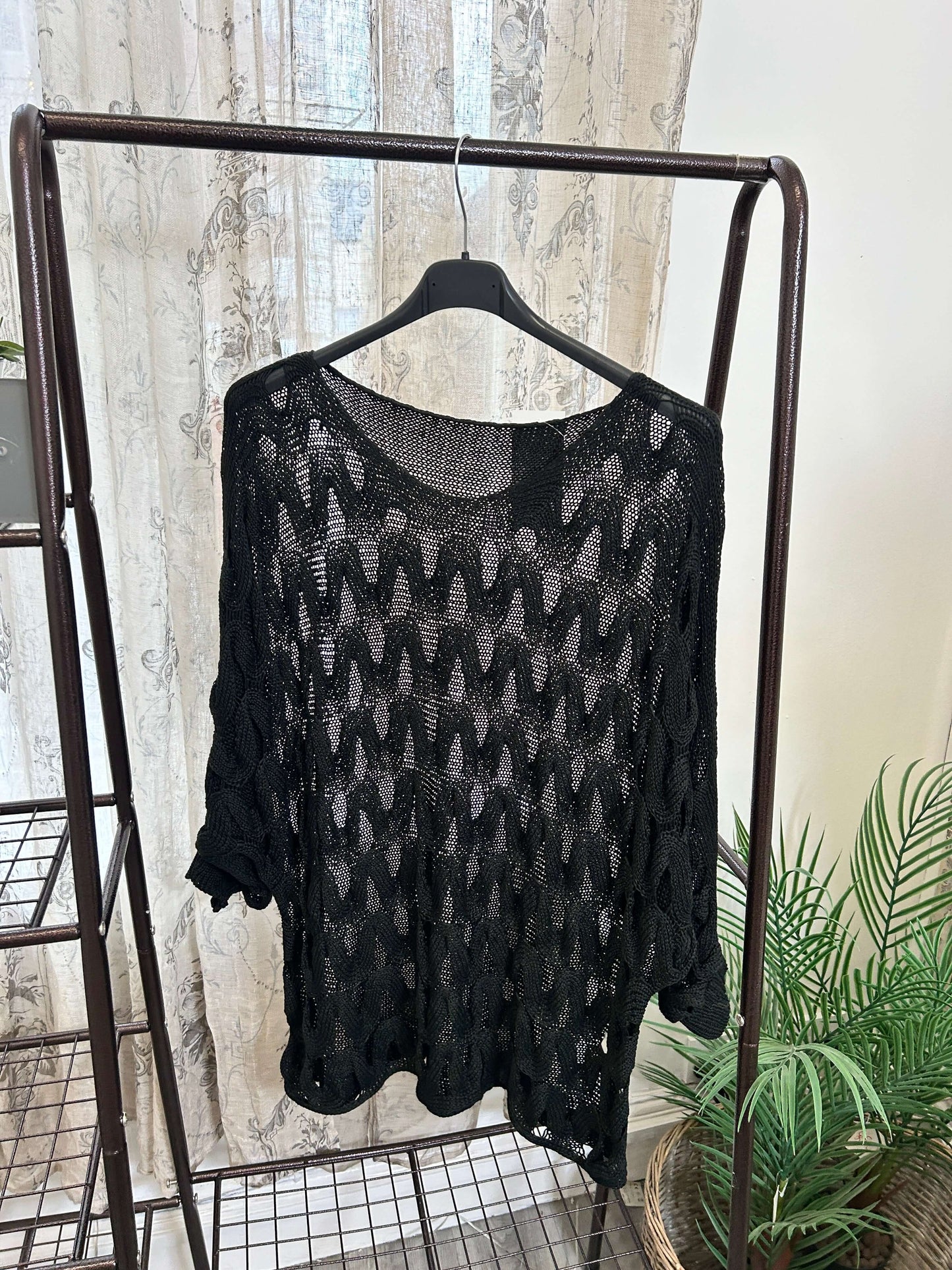 Crochet Wave Open Weave Layering Jumper