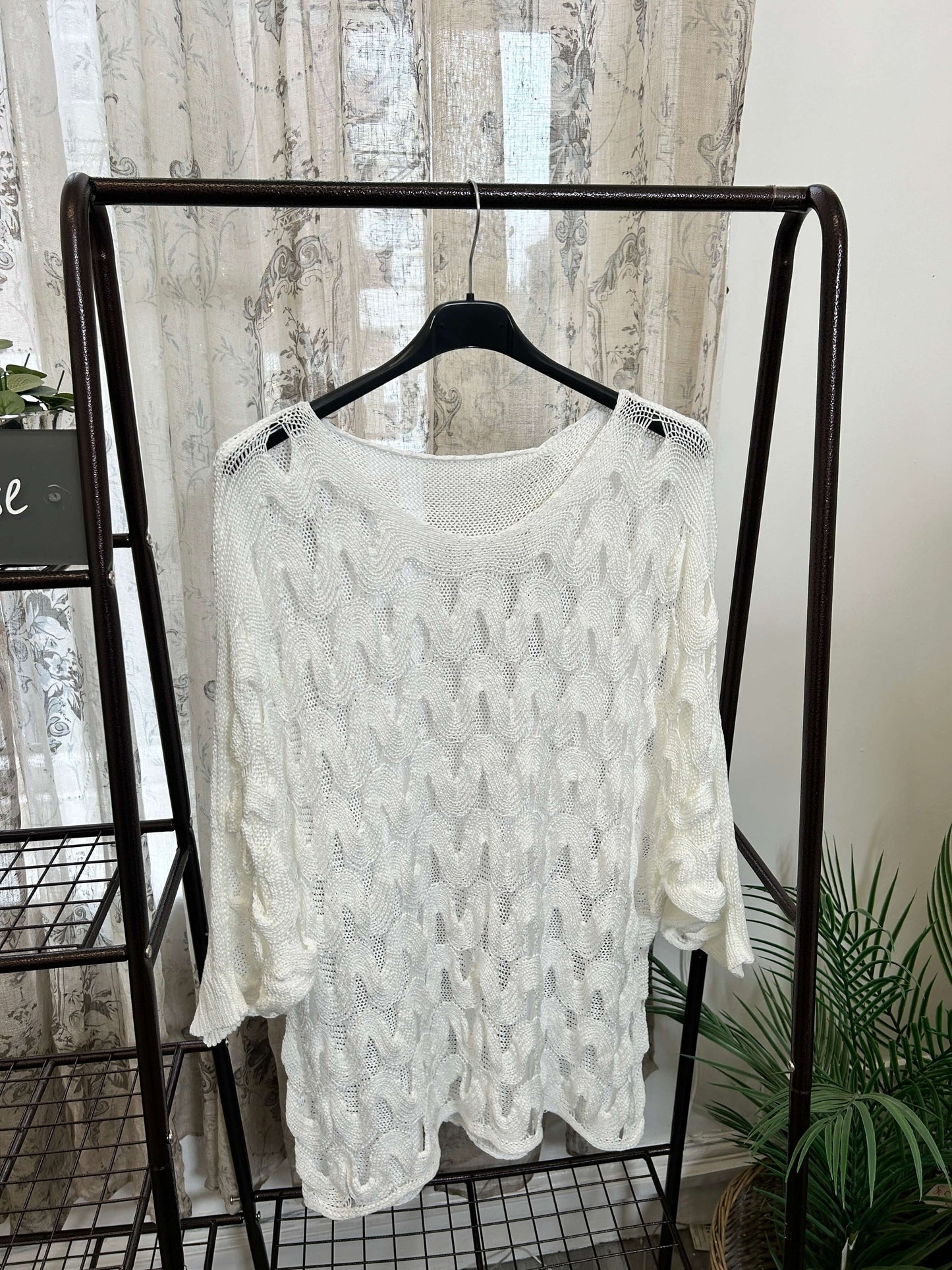 Crochet Wave Open Weave Layering Jumper