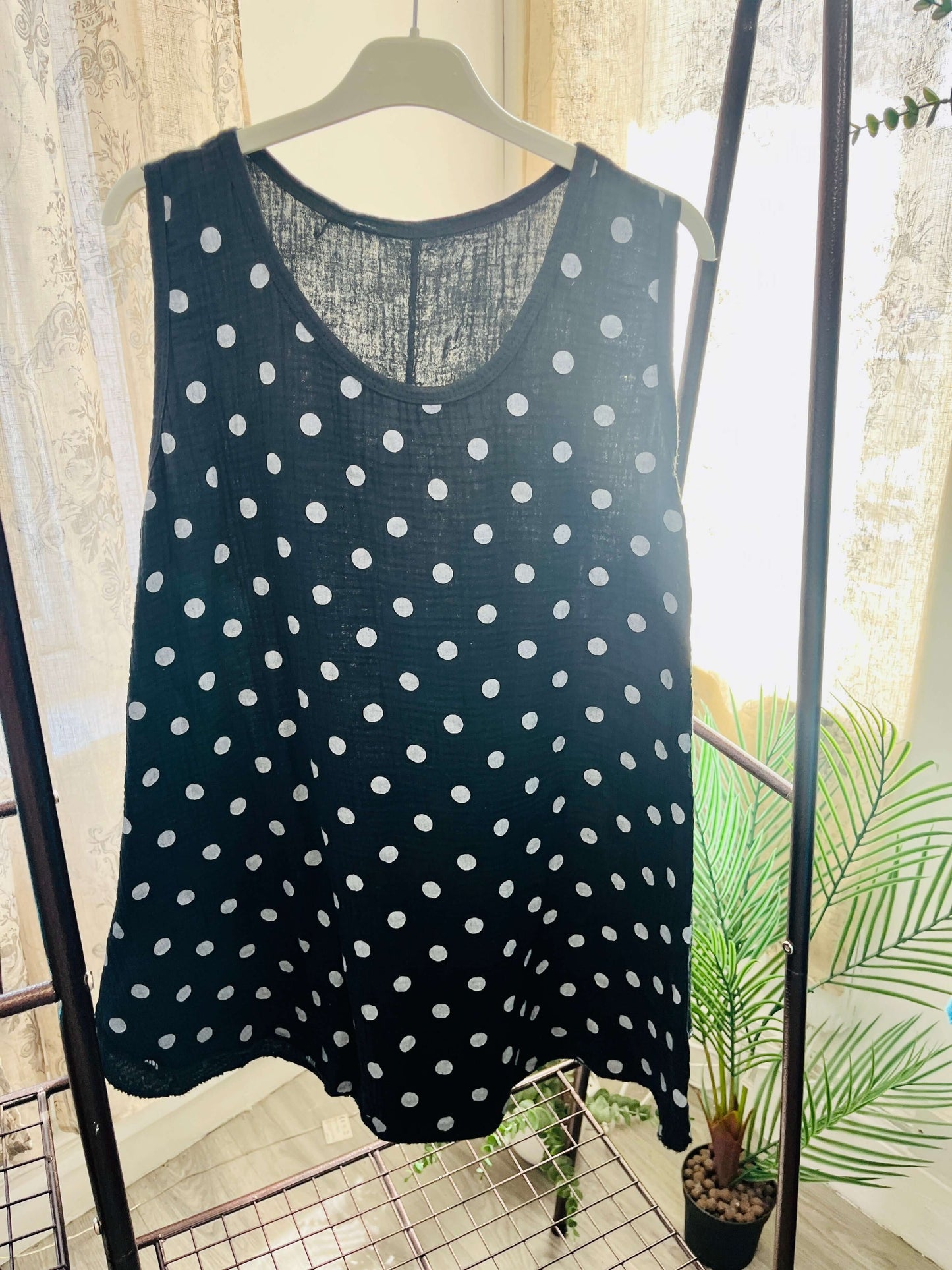 Ladies Cotton Spotty Vest Top