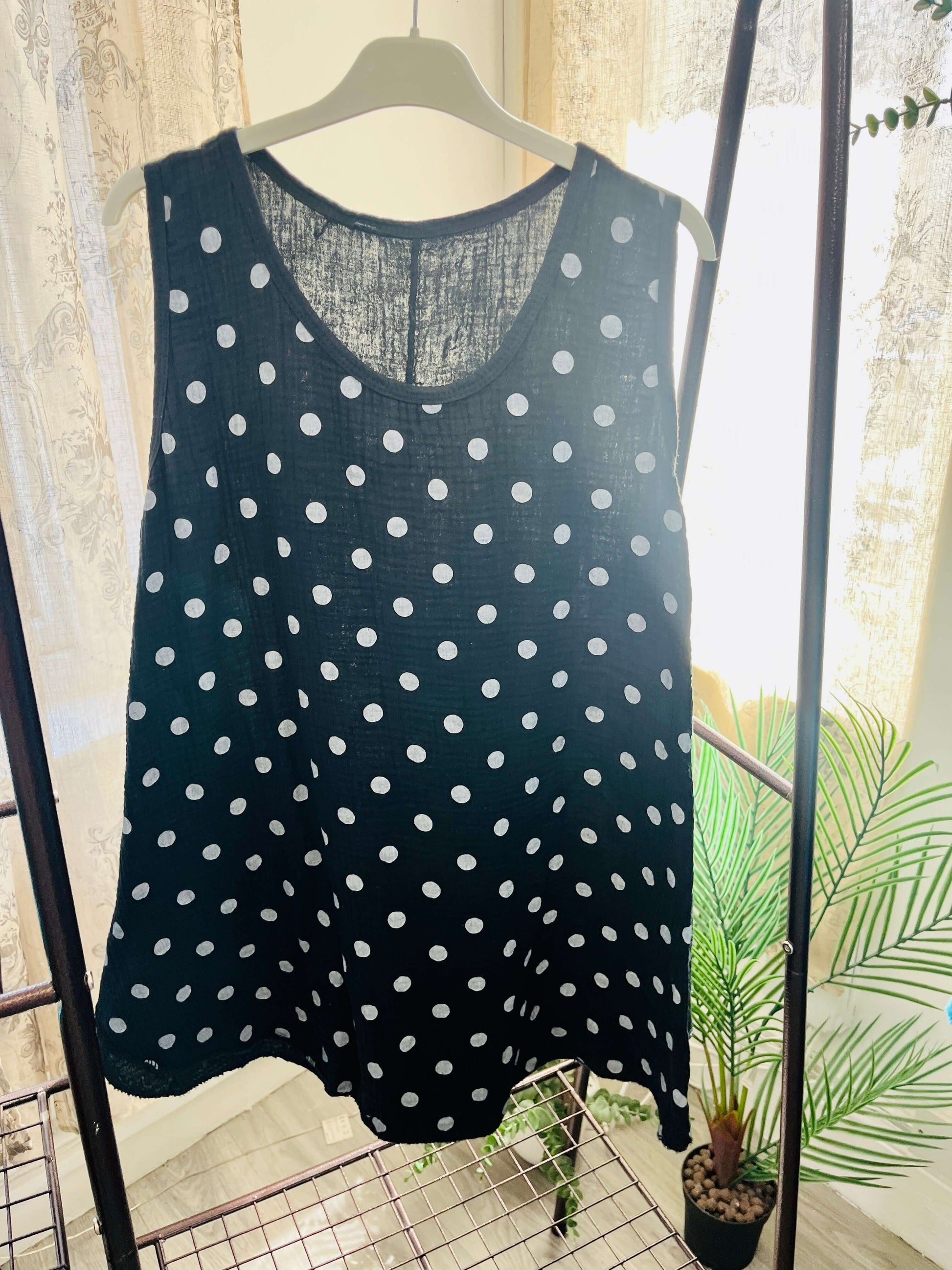 Ladies Cotton Spotty Vest Top
