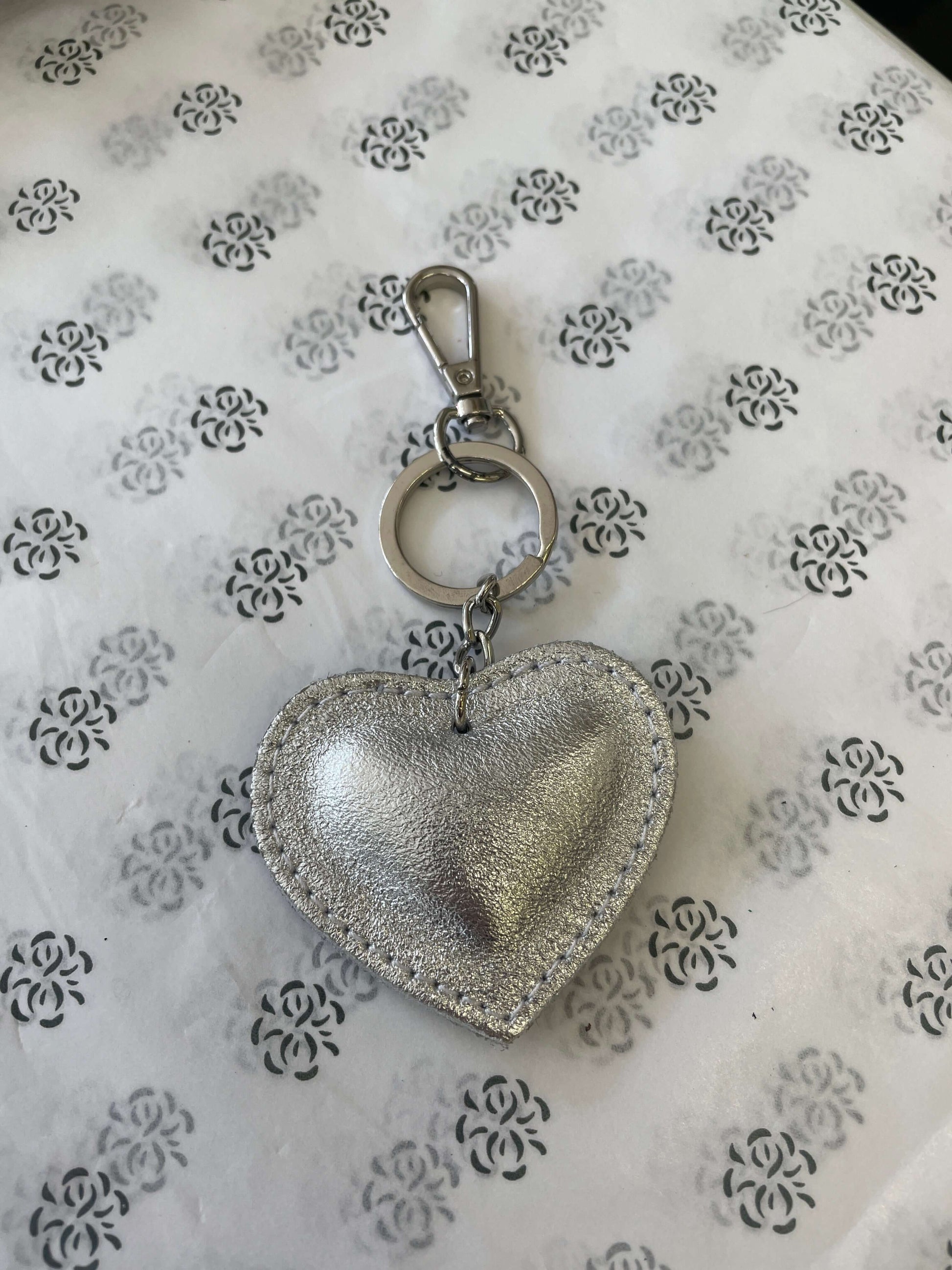 Leather Heart Key ring Bag Charm