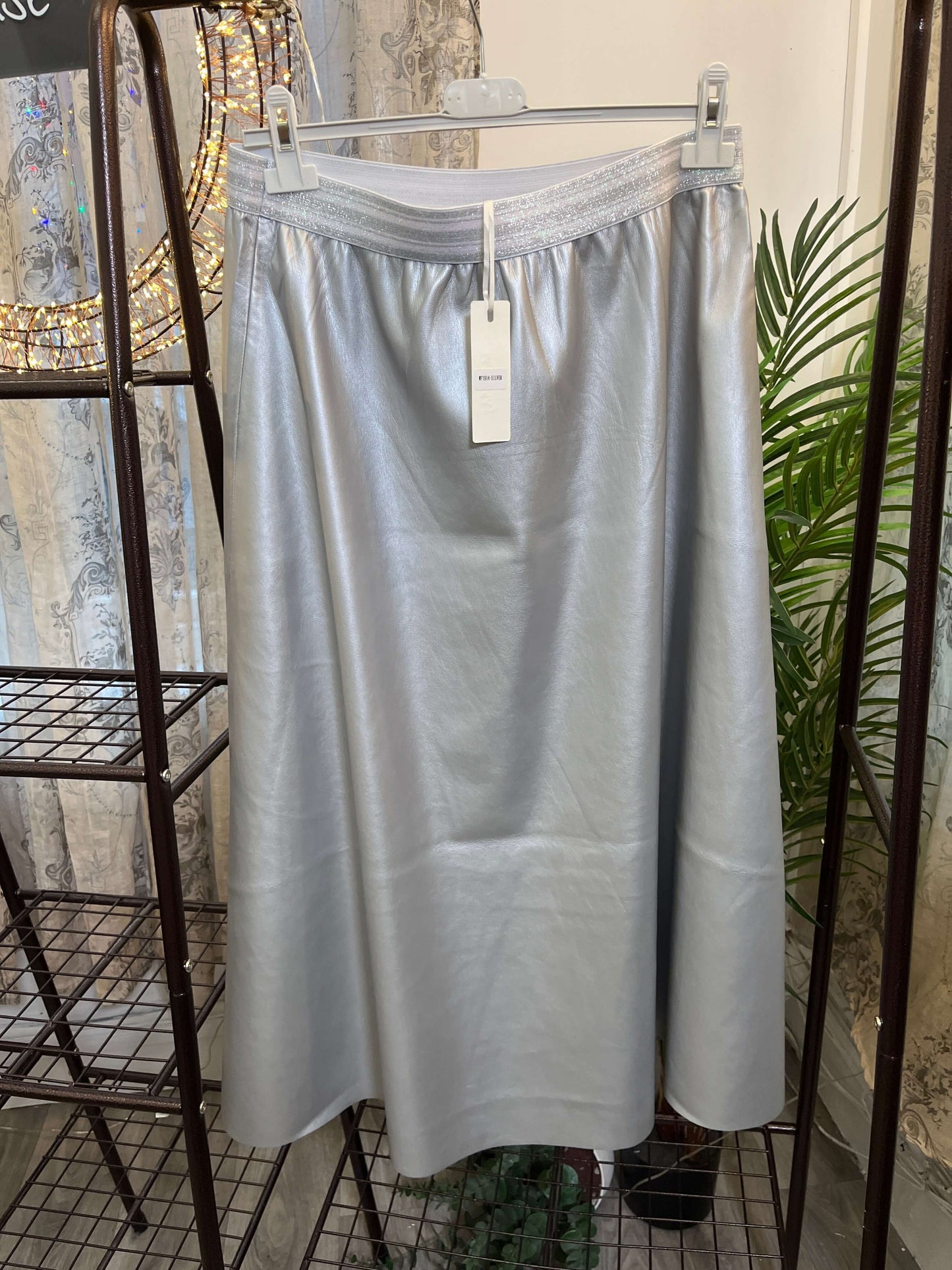 MalissaJ Faux Leather A-Line Skirt