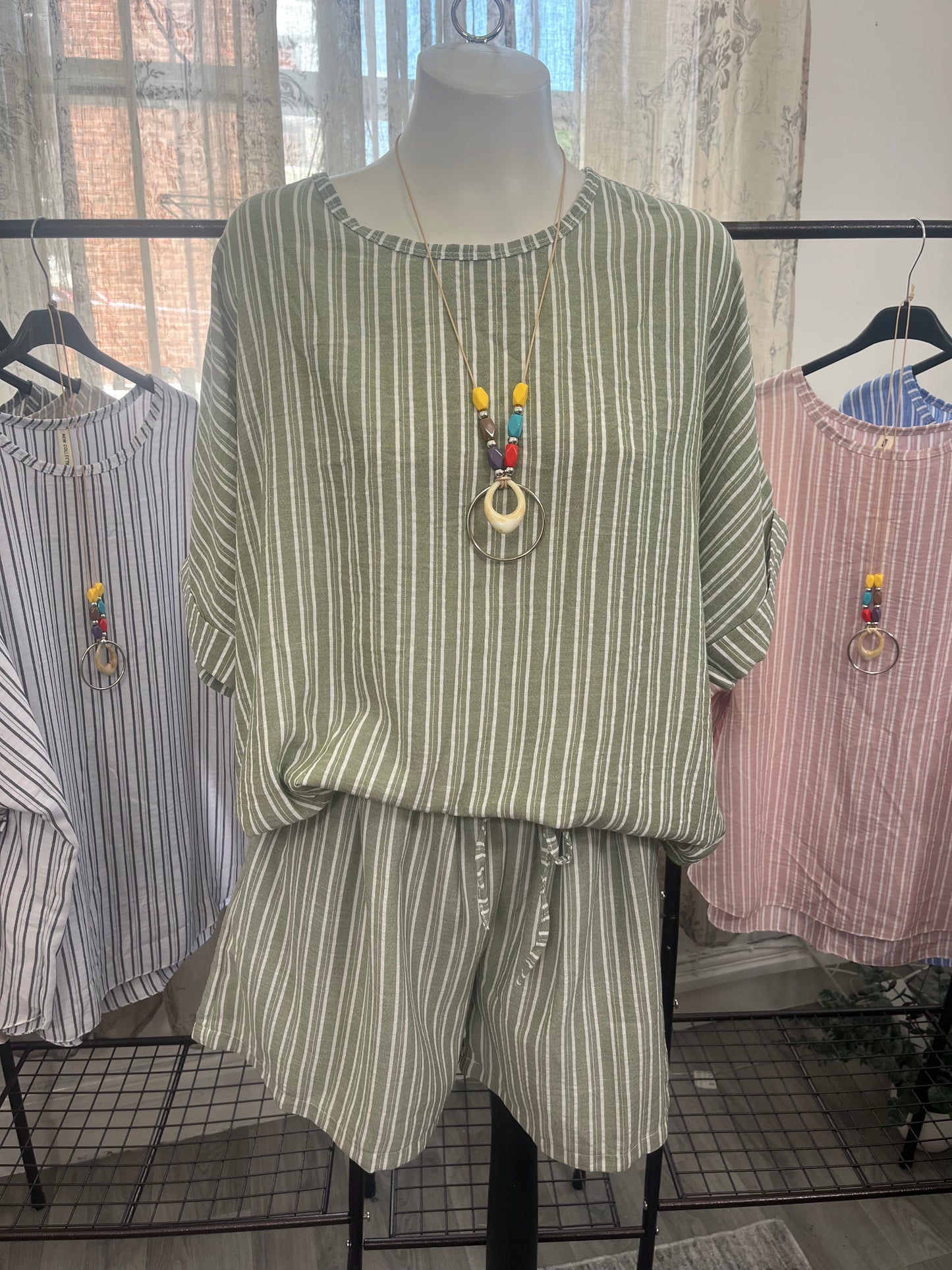 Ladies Relaxed Fit Pin Stripe Top