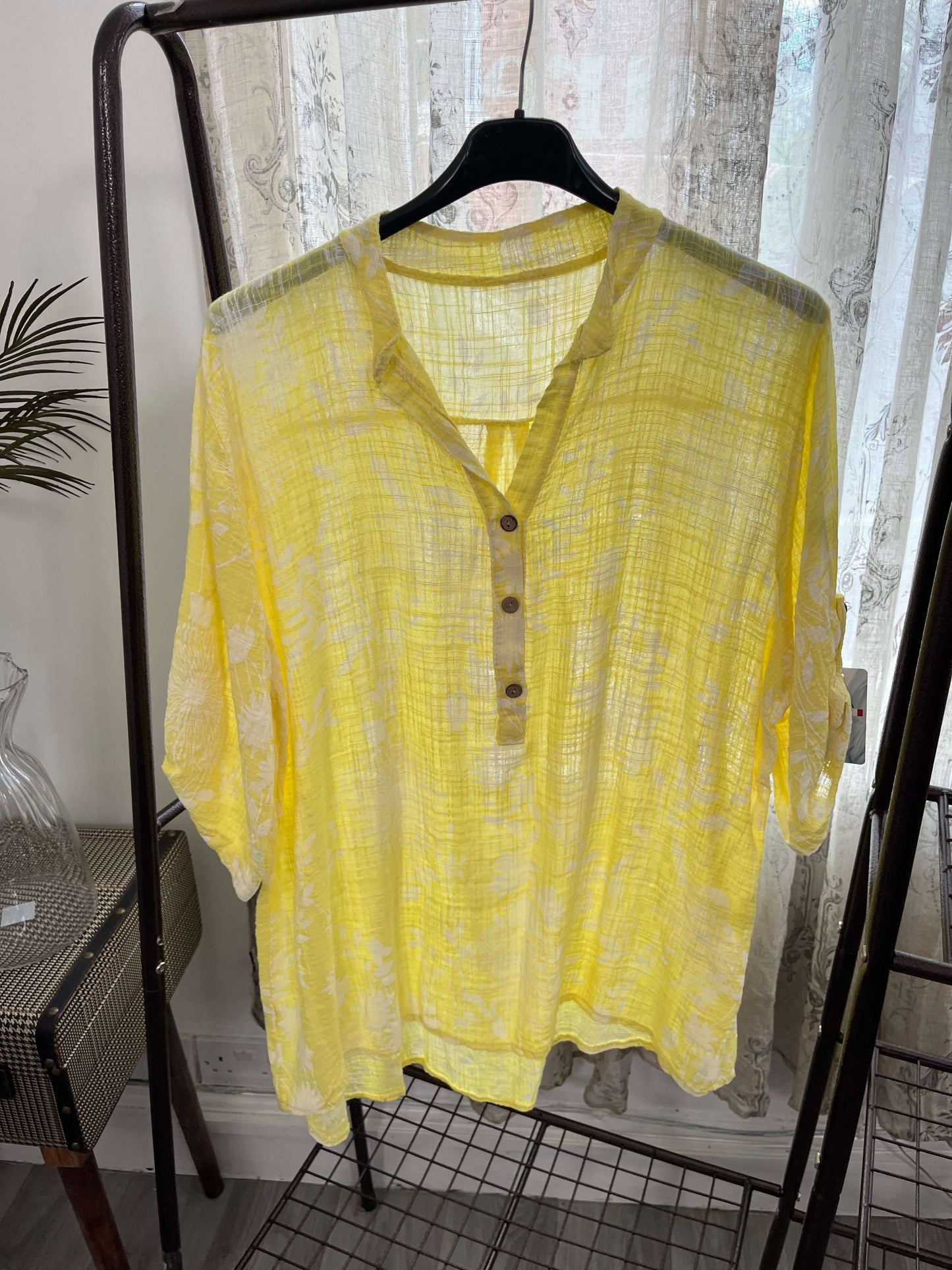 Casual 3 Button Blouse - Dandelion