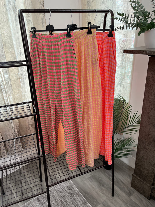 Tanya Floaty Gingham Pattern Trouser & Top (Sold Separately)