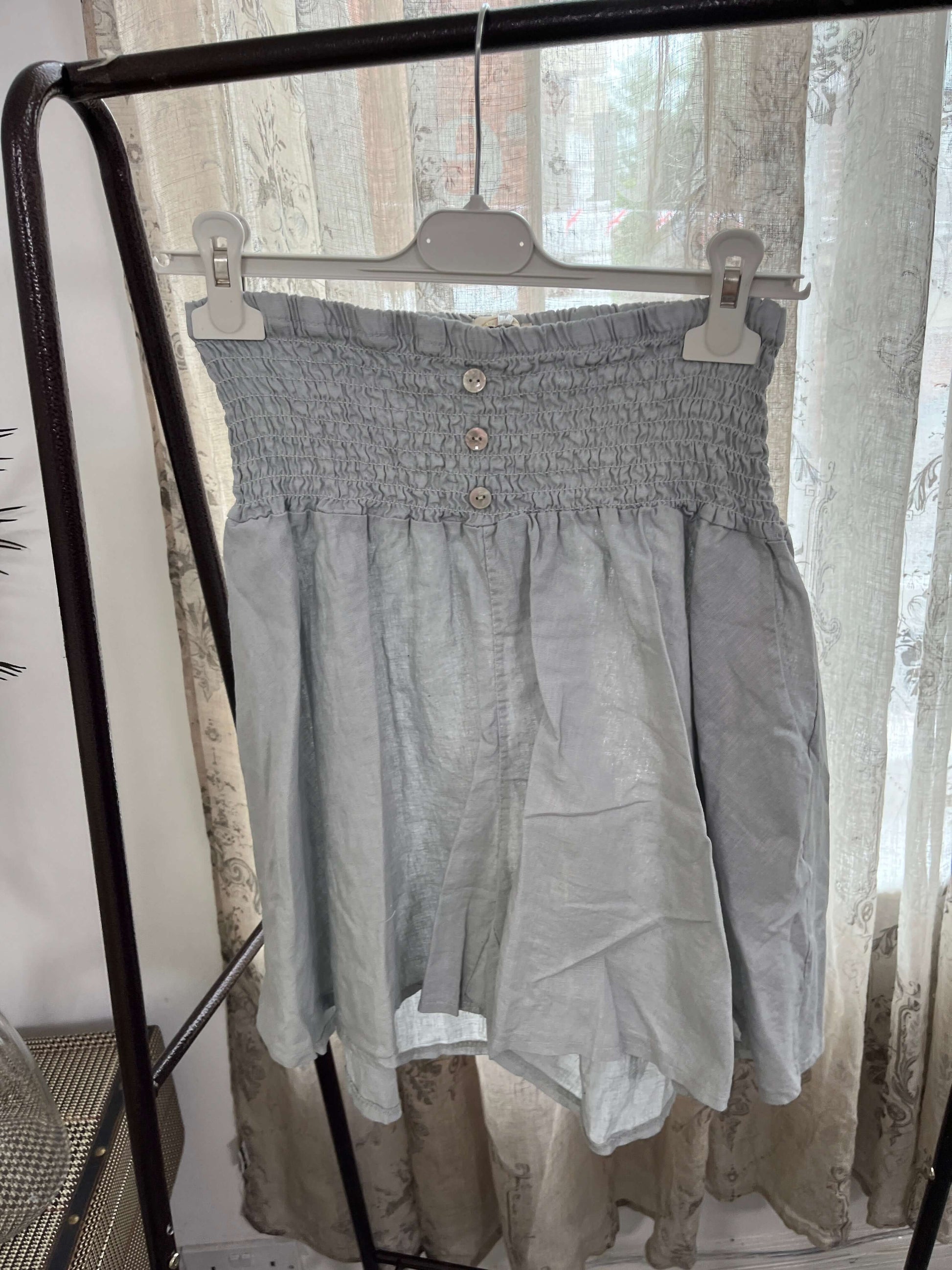 High Waist Button Skorts