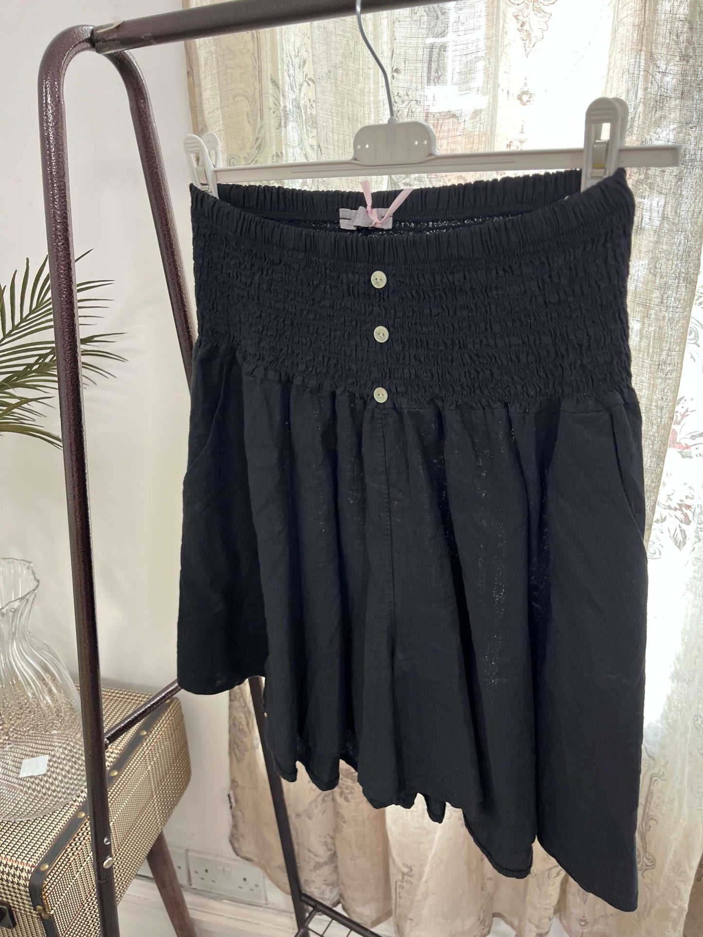 High Waist Button Skorts