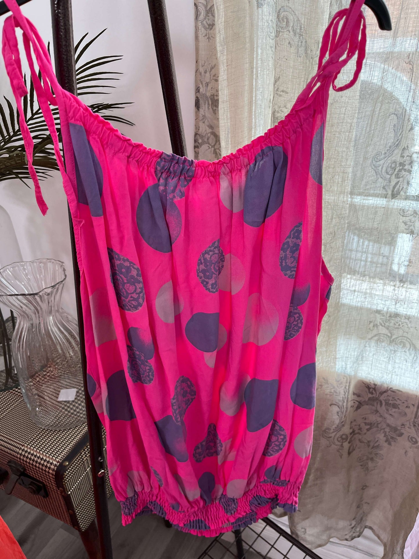 Jemima Spotty Tie Strap Vest Top