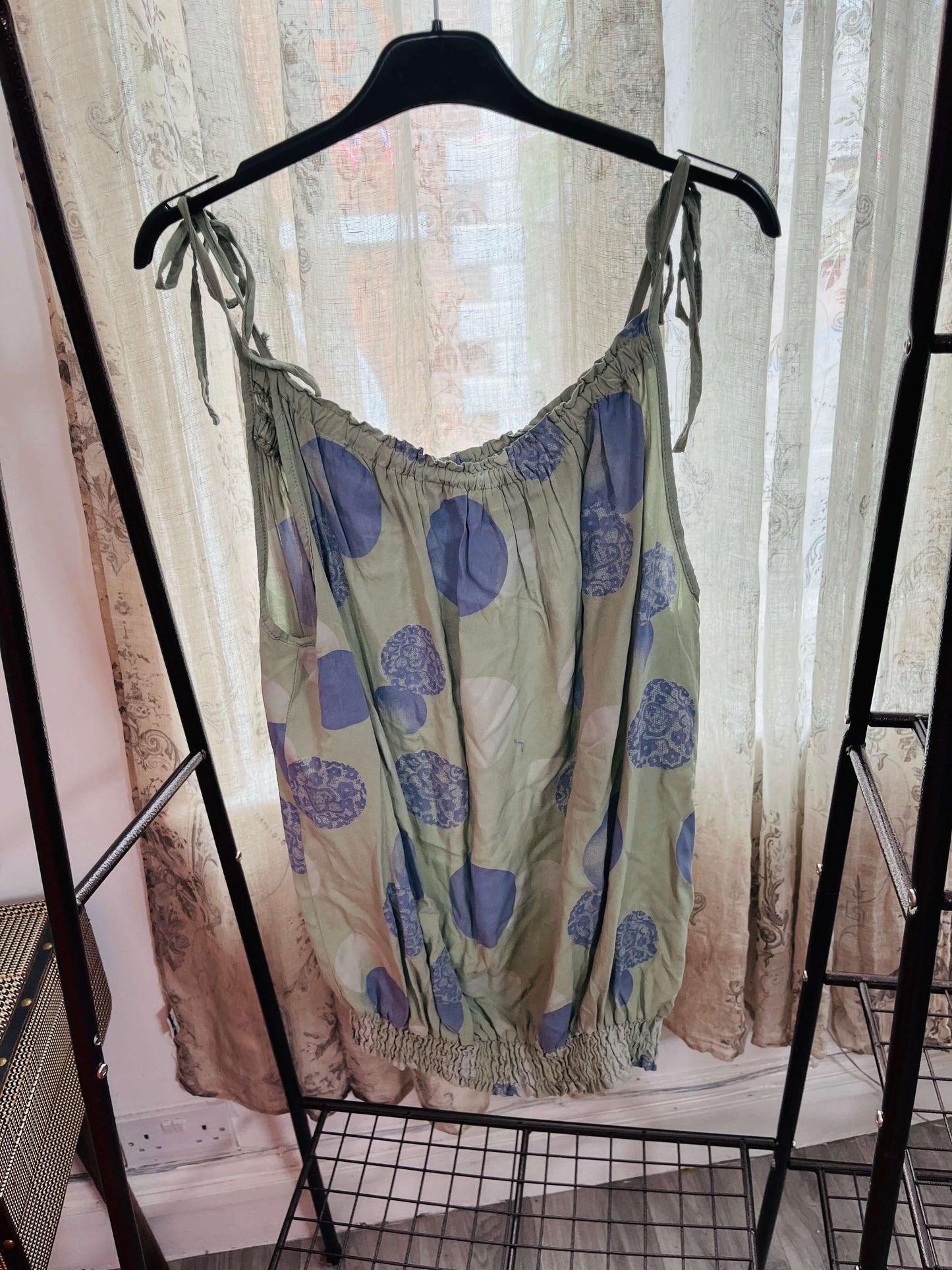 Jemima Spotty Tie Strap Vest Top