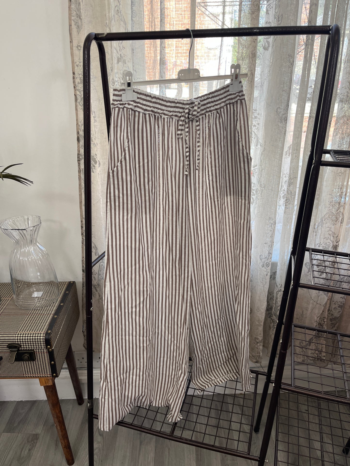 Lola Wide Leg Striped Trousers
