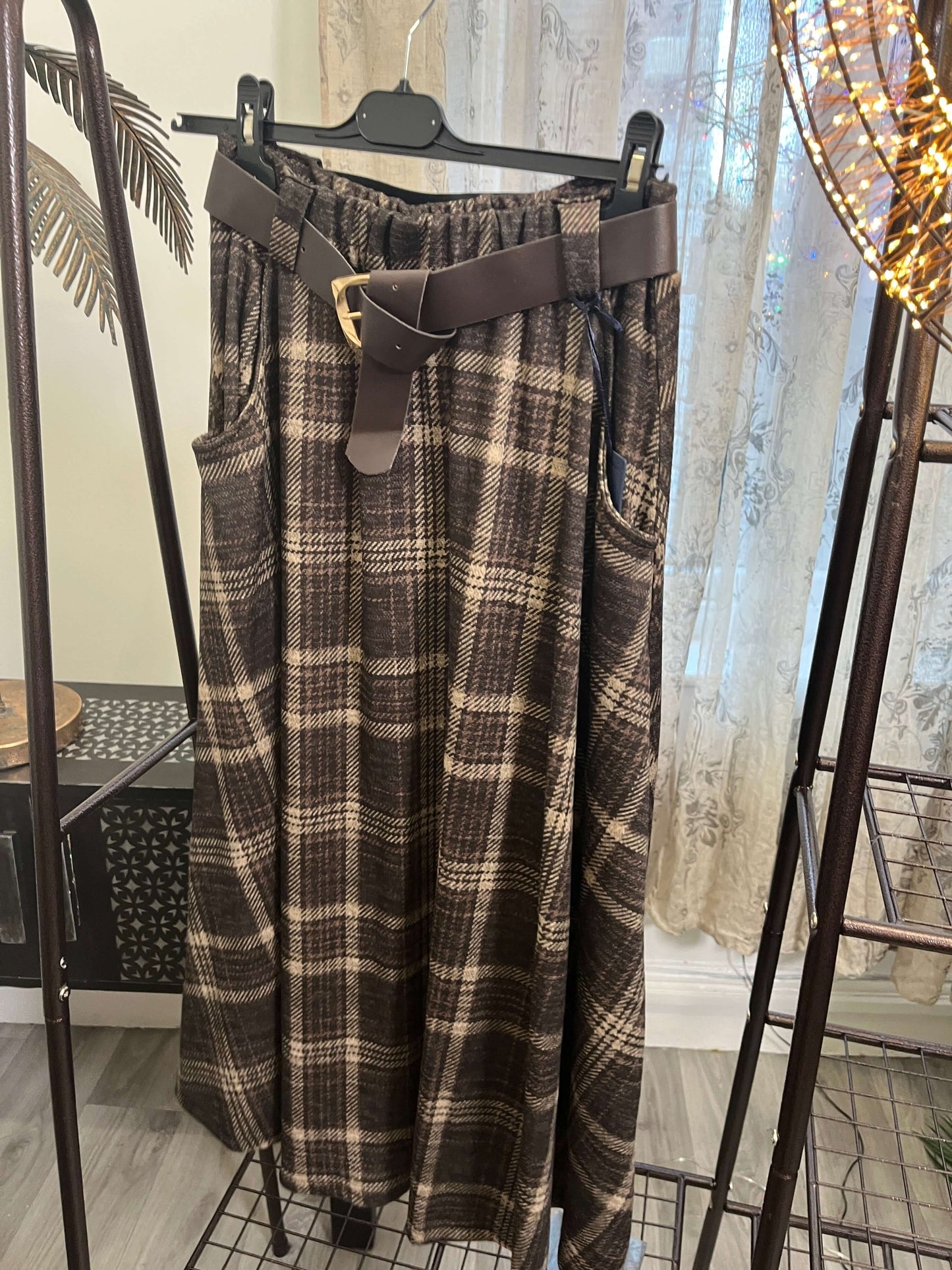 Carla Brushed Tartan Print Skirt