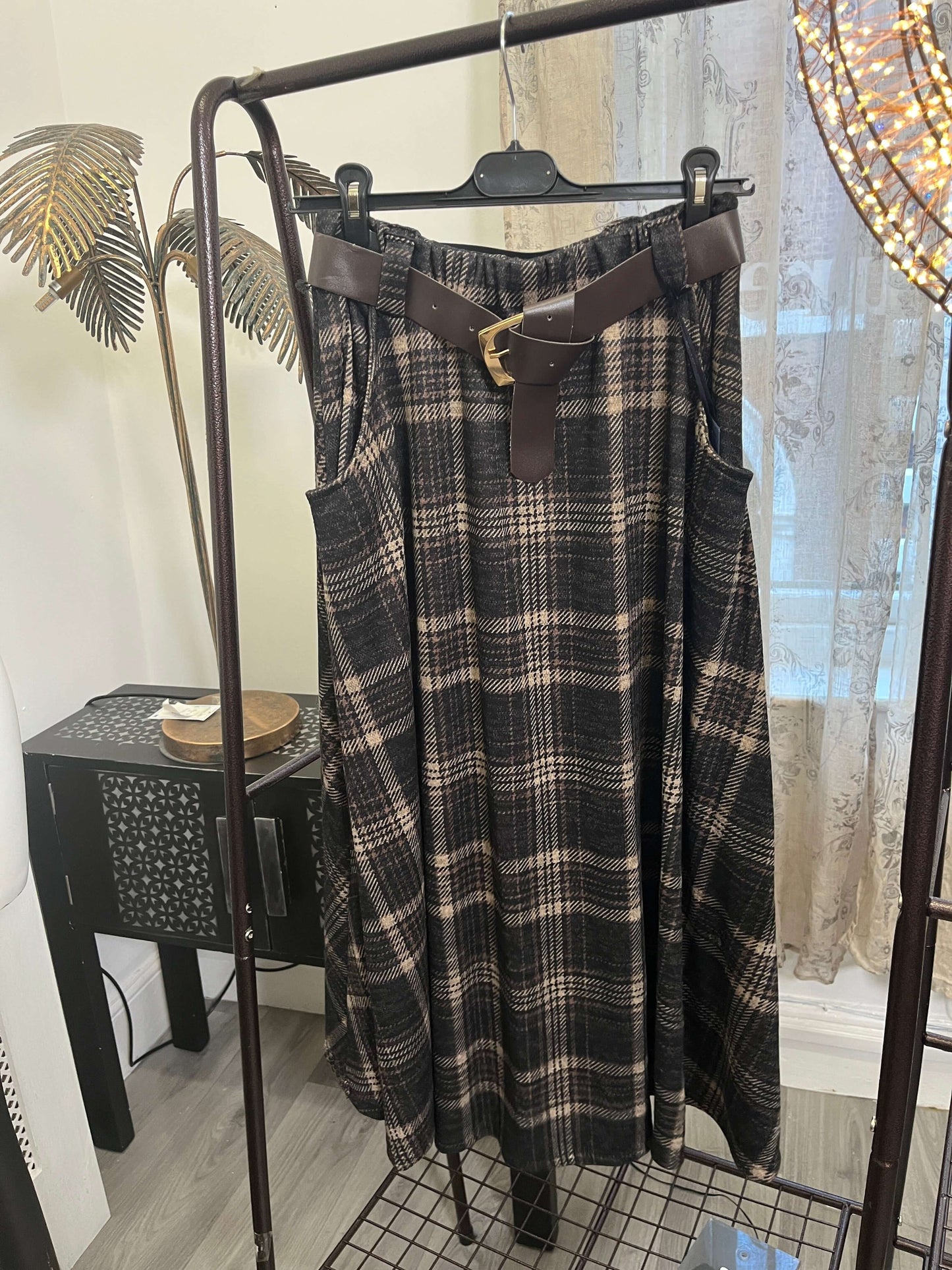 Carla Brushed Tartan Print Skirt