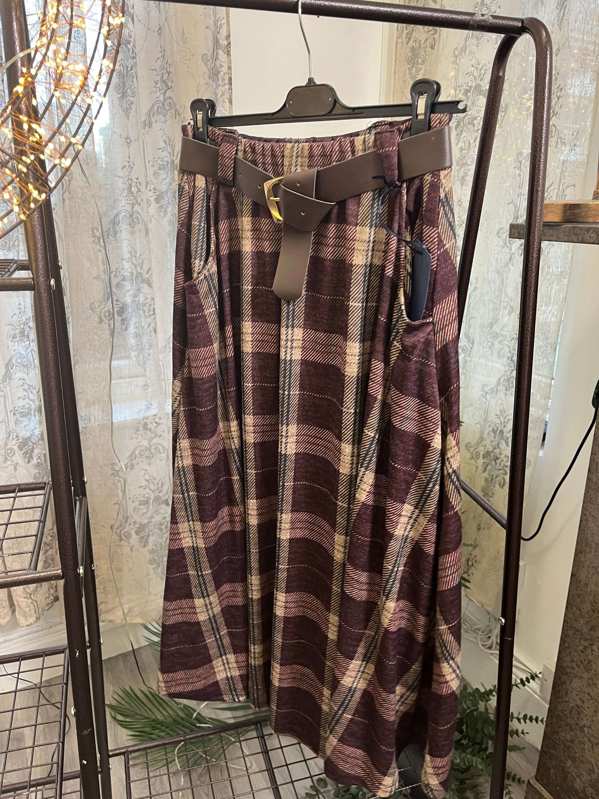 Carla Brushed Tartan Print Skirt