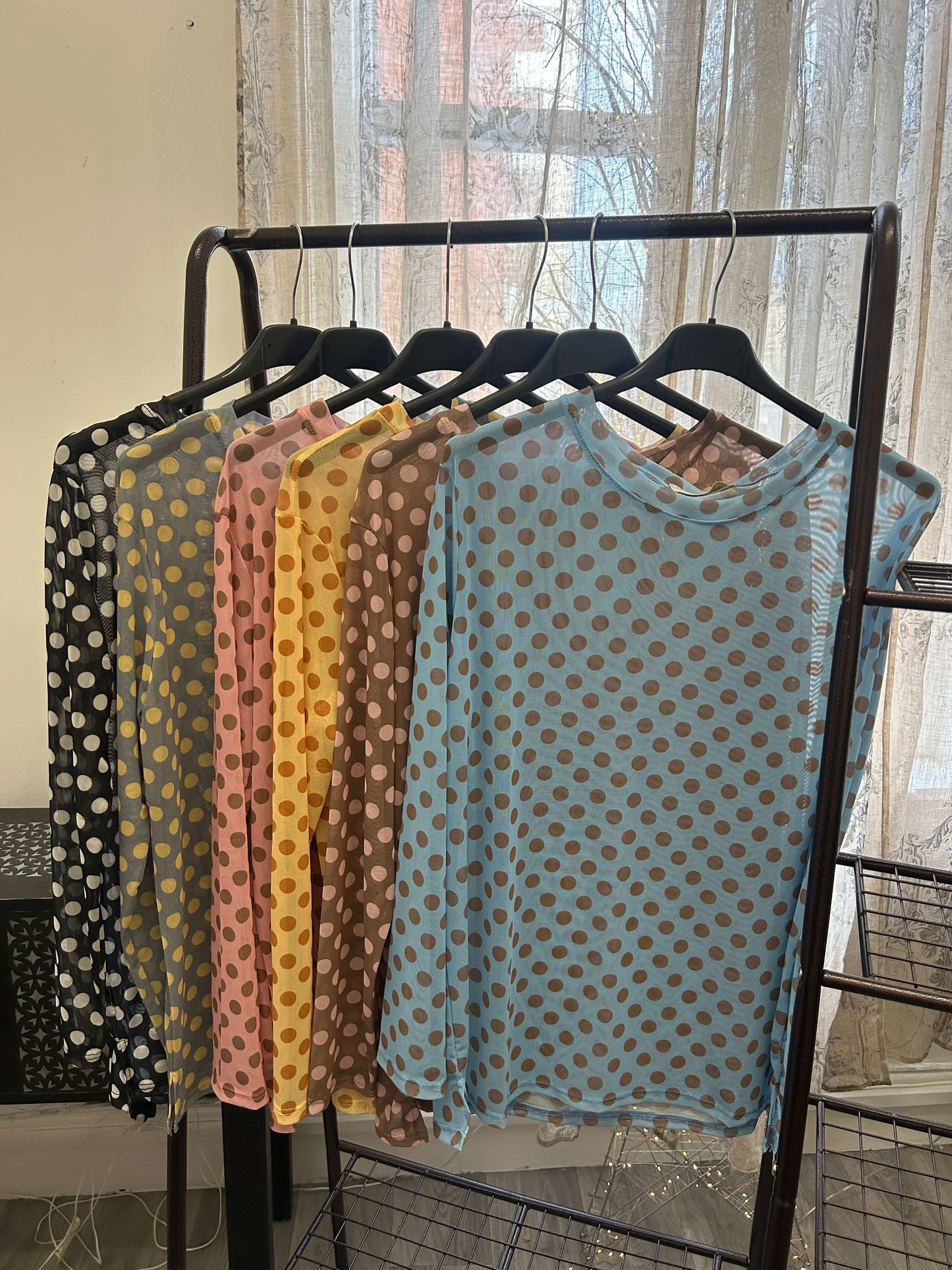 Orla Mesh Layering Top - Spotty