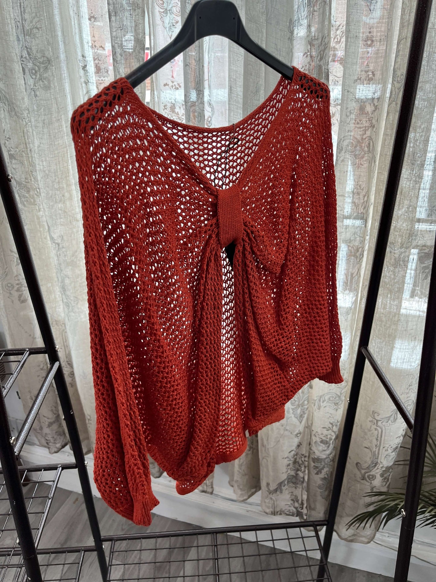 Chloe Loose Weave Drop Down Top