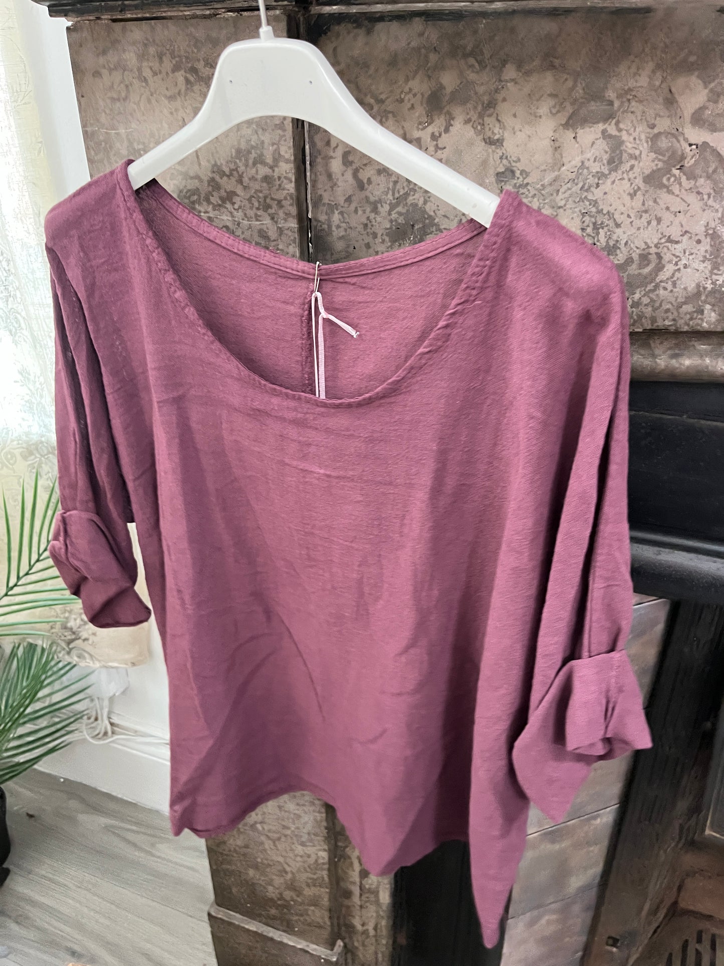 Sally Casual Round Neck Linen Top