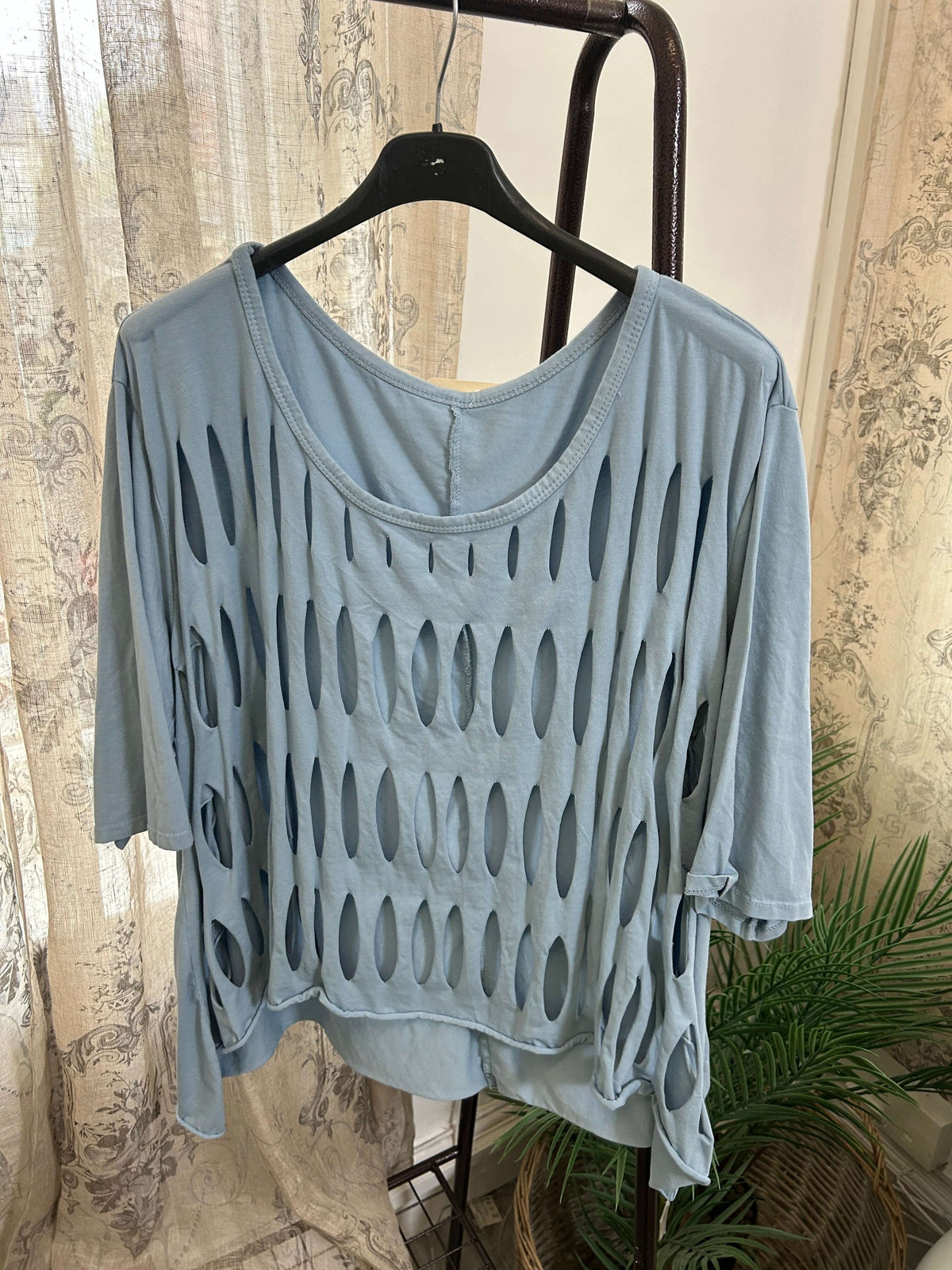 Lazer Cut Detail Layering T-Shirt