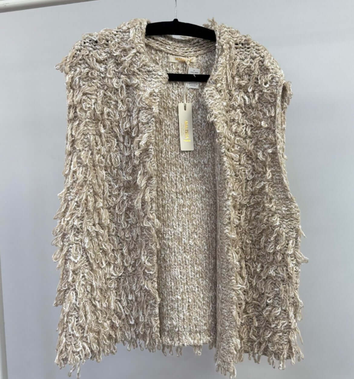 Ladies Edge to Edge Loopy Knitted Waistcoat