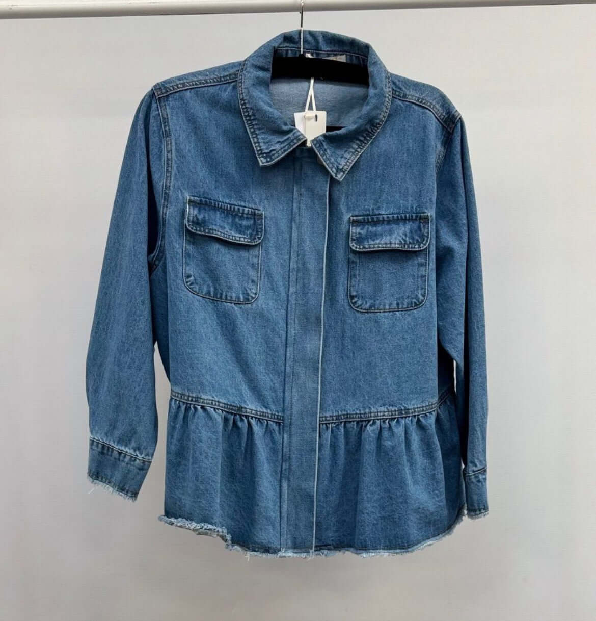 Ladies Frill Detail Denim Jacket