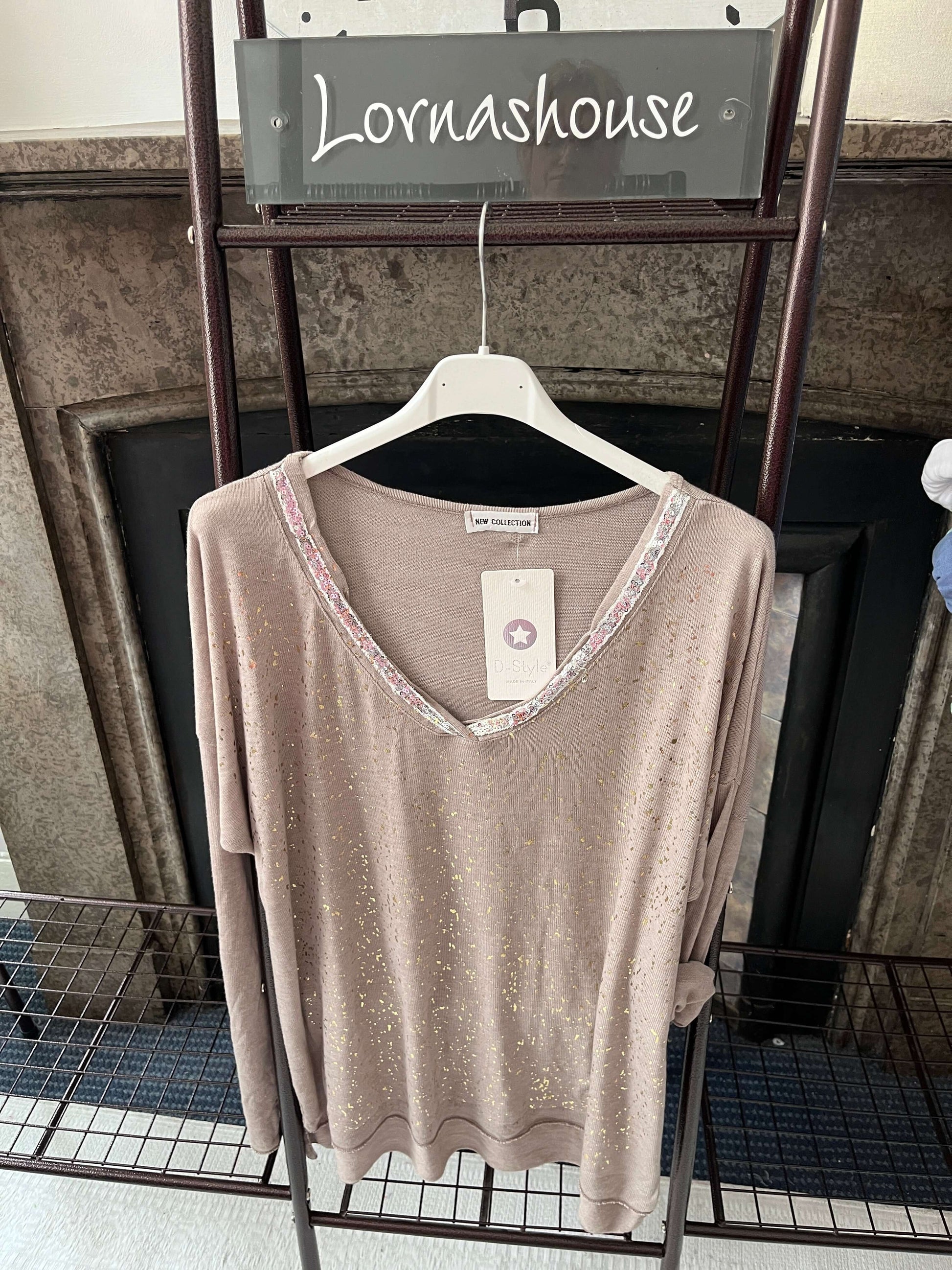 Becca Sparkle V Neck Fine Knit Jumper