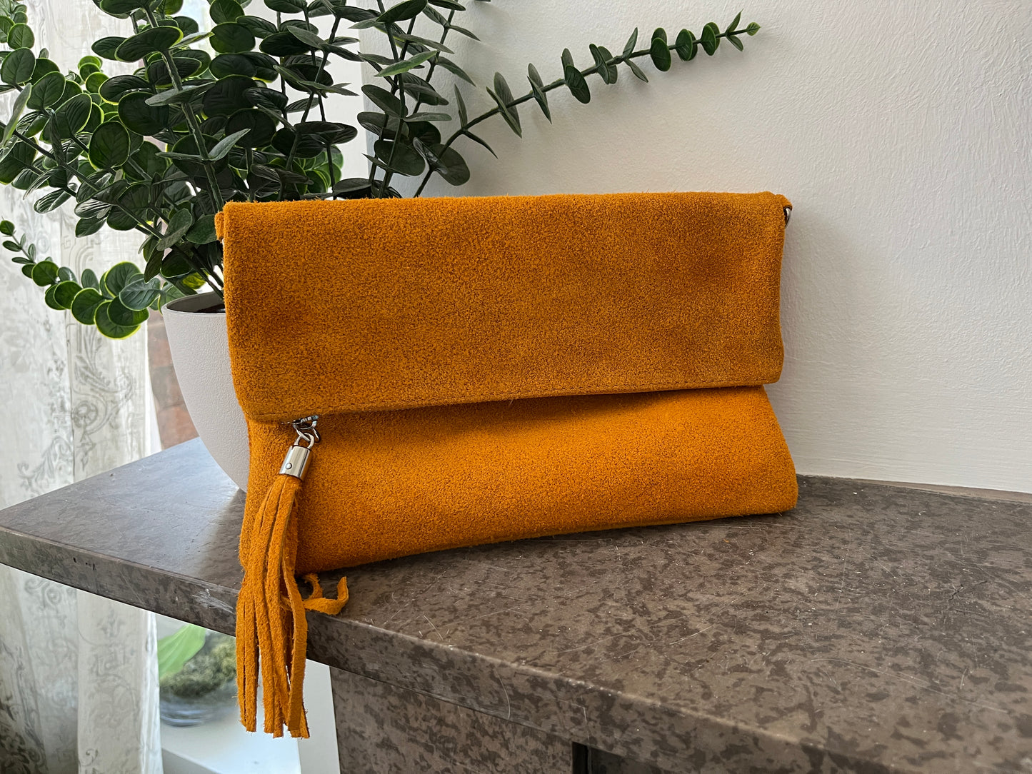 Real Suede Folded Pouch Bag (11 colours)