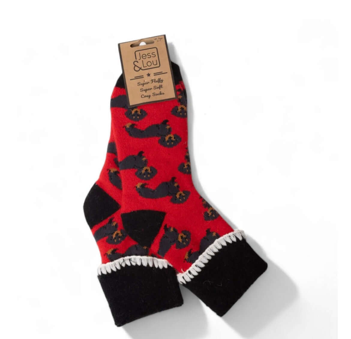 Jess & Lou - Super Cosy Dachshund Cuffed Socks