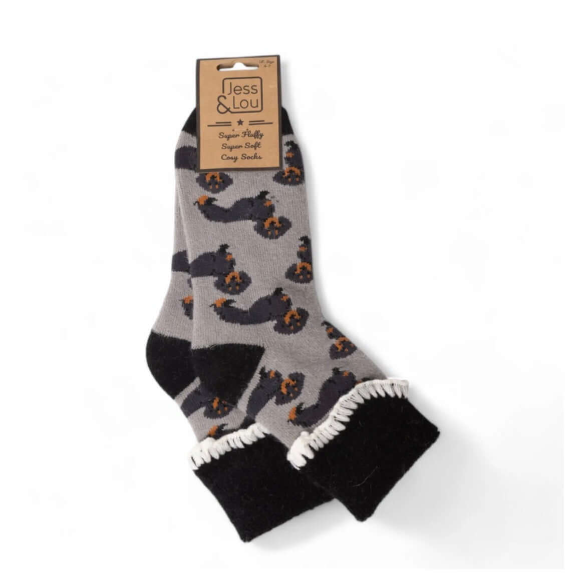 Jess & Lou - Super Cosy Dachshund Cuffed Socks