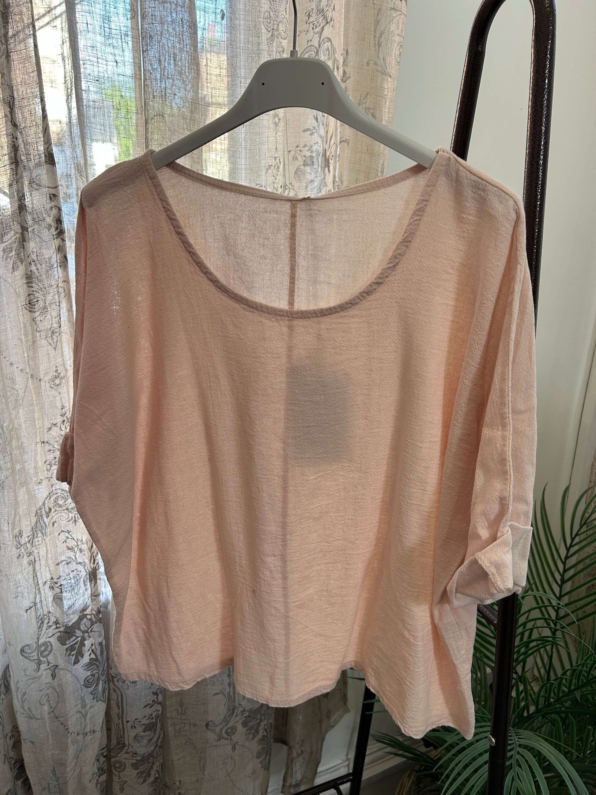 Casual Round Neck Linen Top