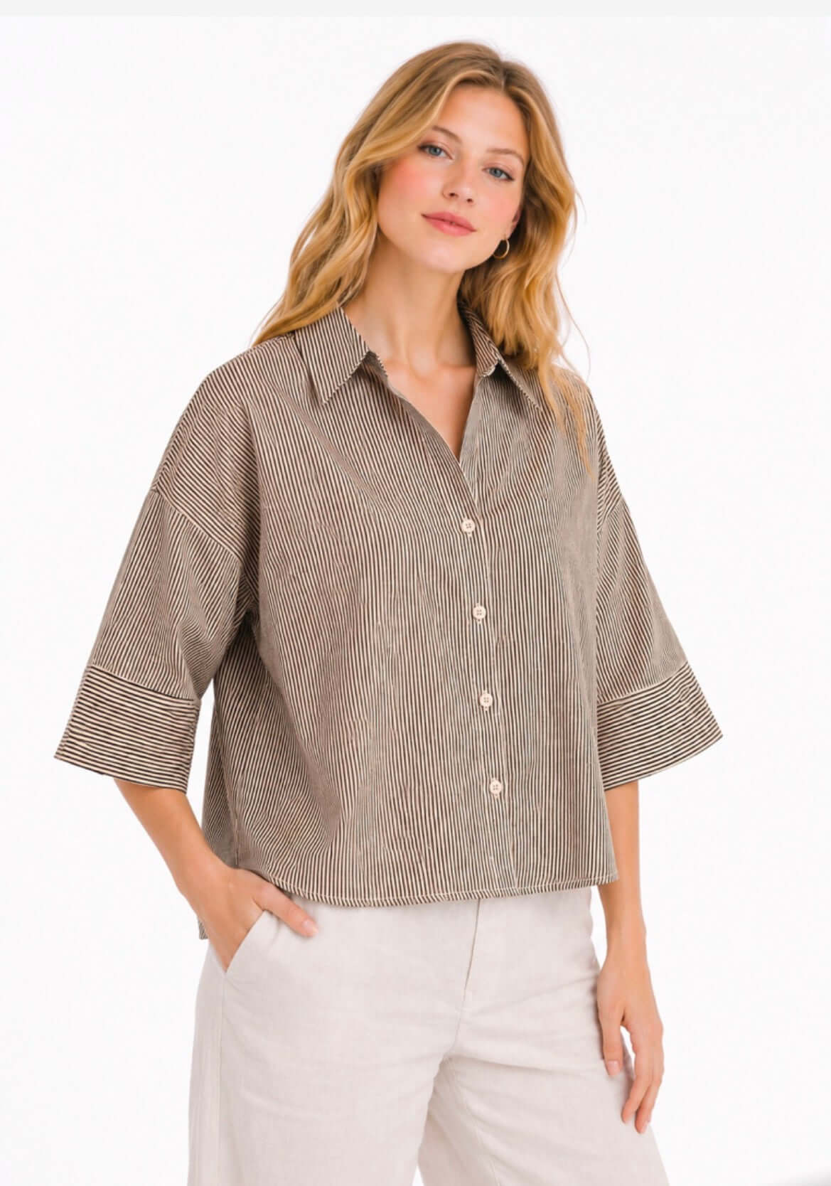 Margot Pin Stripe Blouse