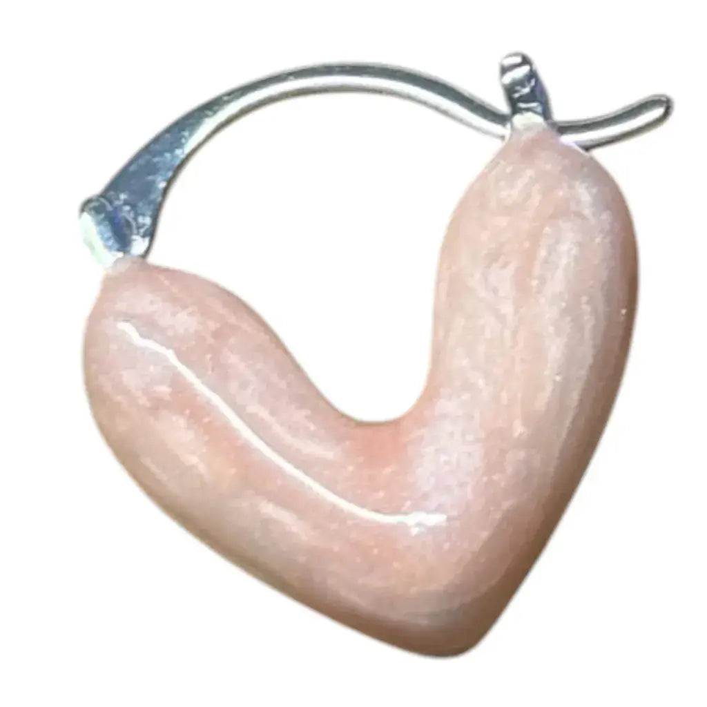 Jess & Lou - Heart Pearlescent Loop Earring Pink