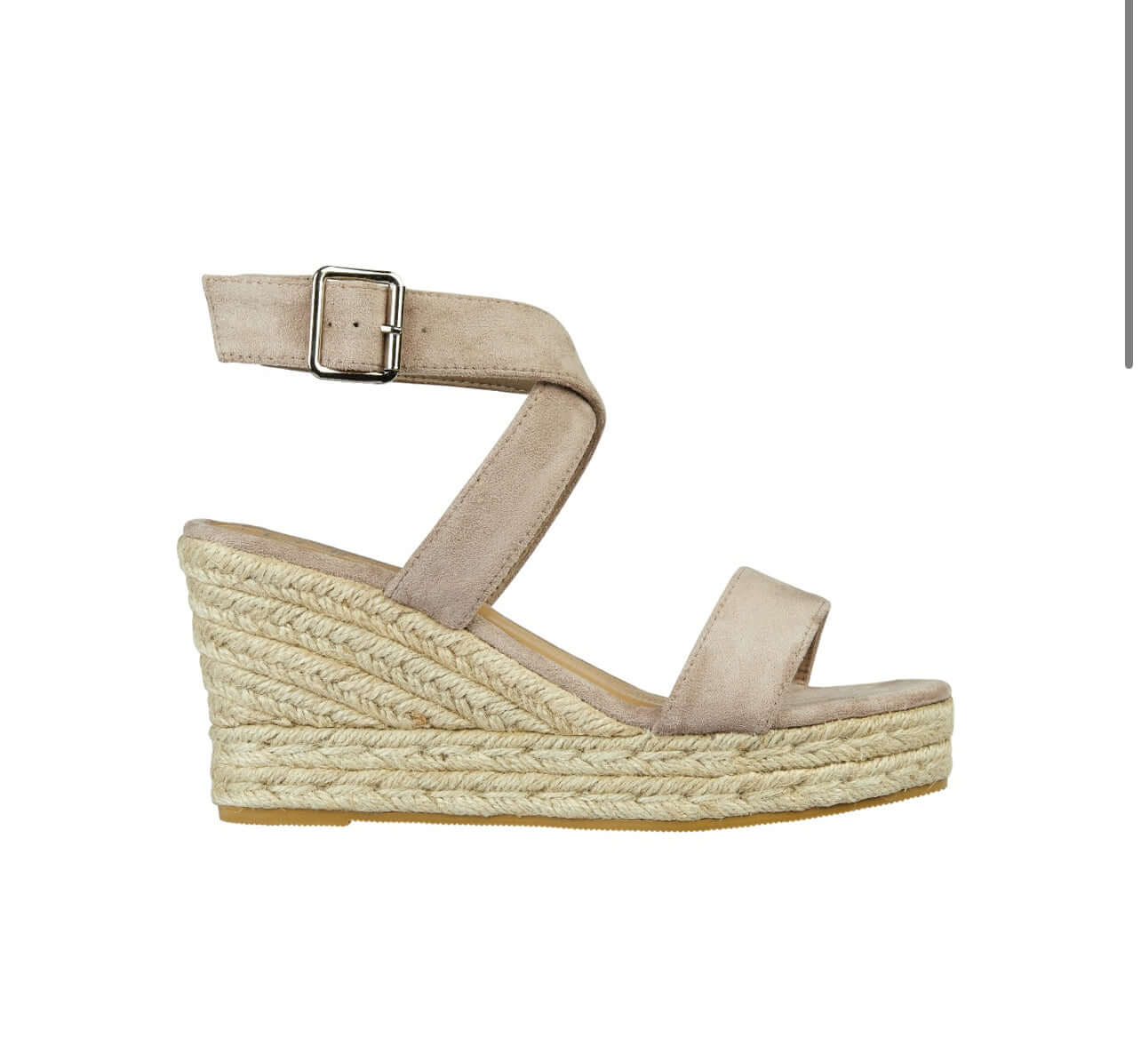 Cipriani Ladies Crossover Ankle Wedge Sandal - Sand