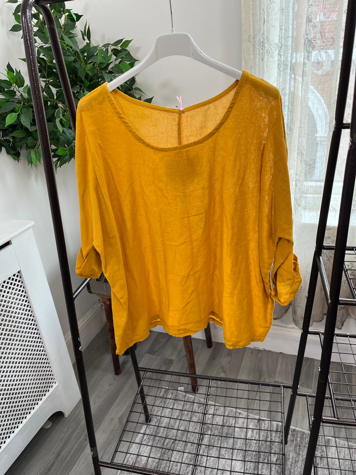 Sally Casual Round Neck Linen Top