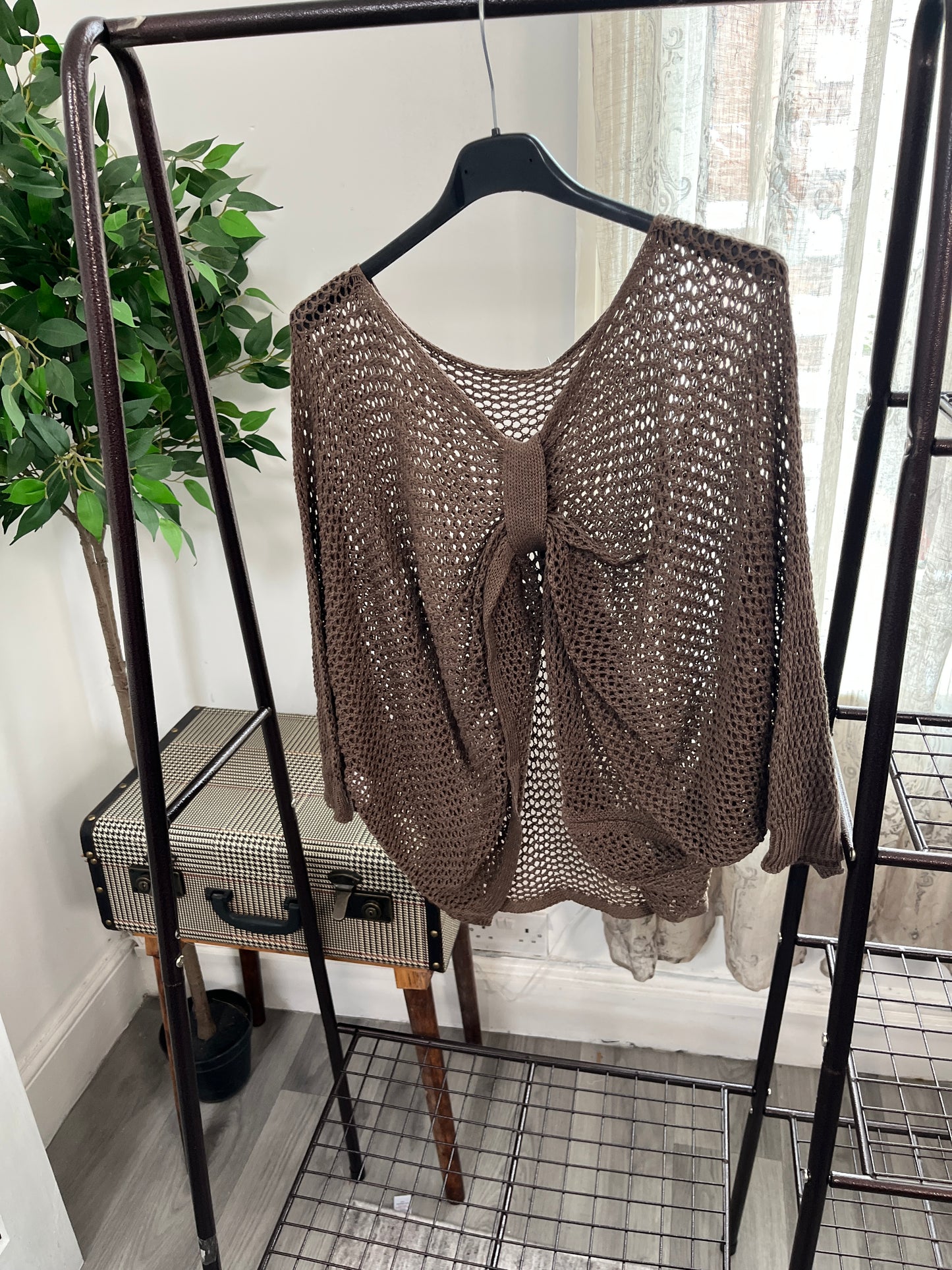 Chloe Loose Weave Drop Down Top
