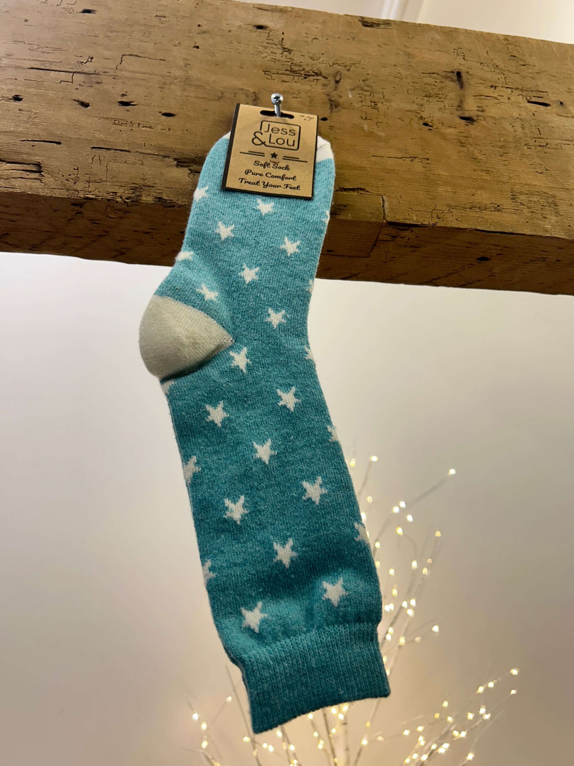 Jess & Lou - Rib Soft Spring Socks with Small Stars