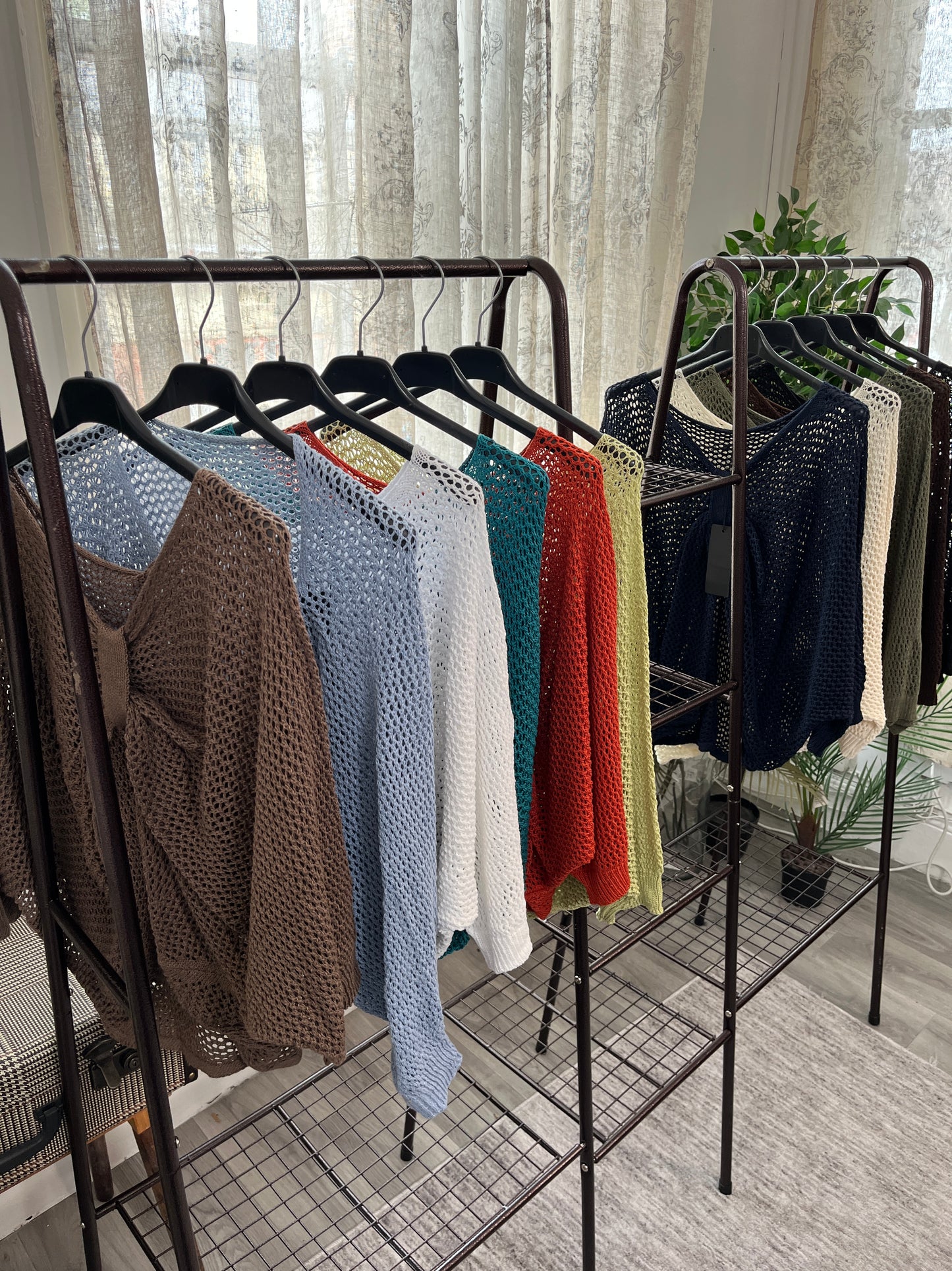 Chloe Loose Weave Drop Down Top