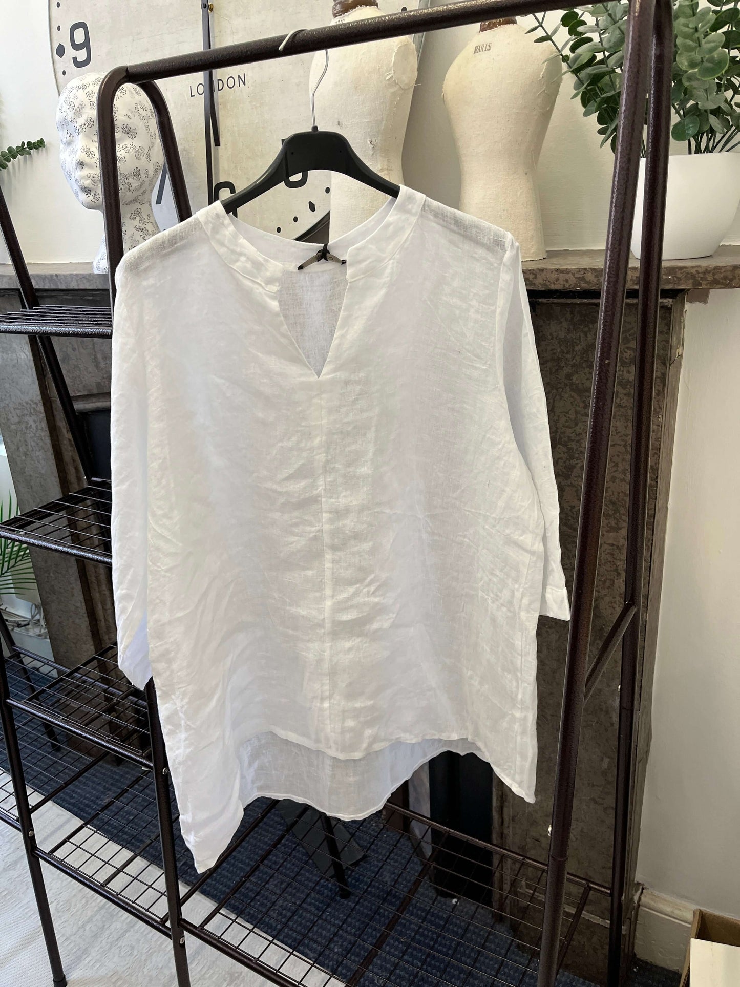 Venice Grandad Collar Linen Shirt