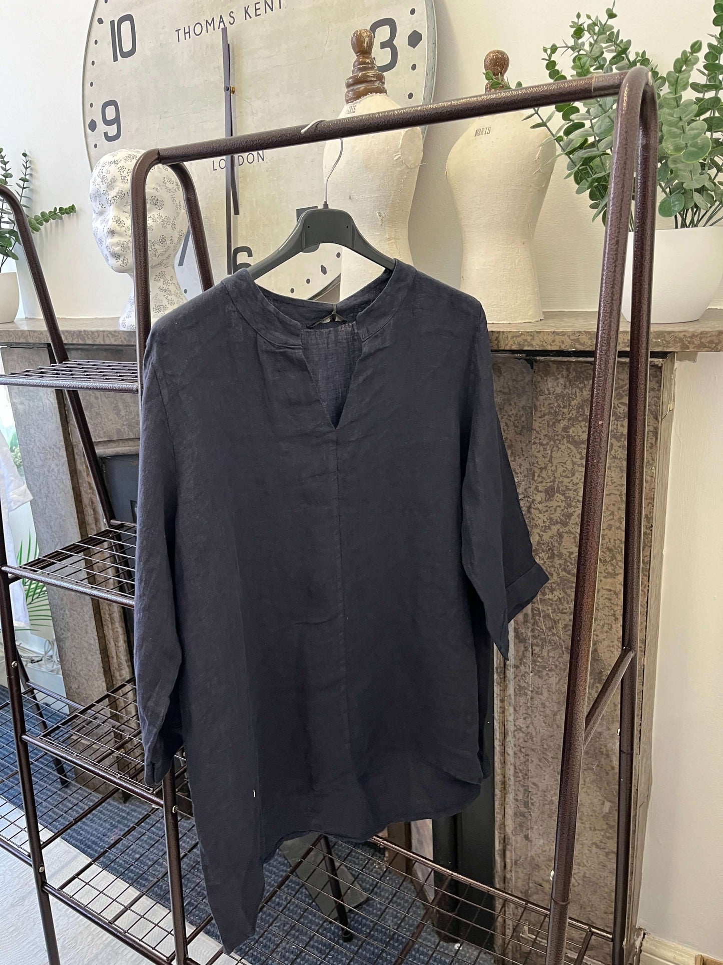 Venice Grandad Collar Linen Shirt