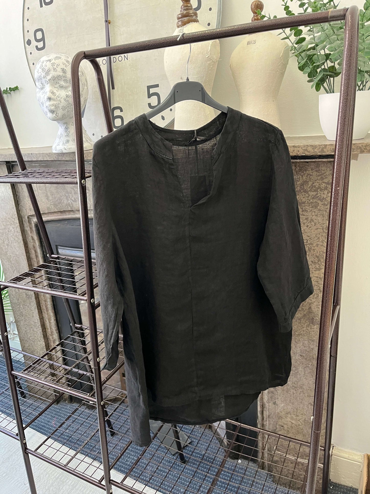 Venice Grandad Collar Linen Shirt