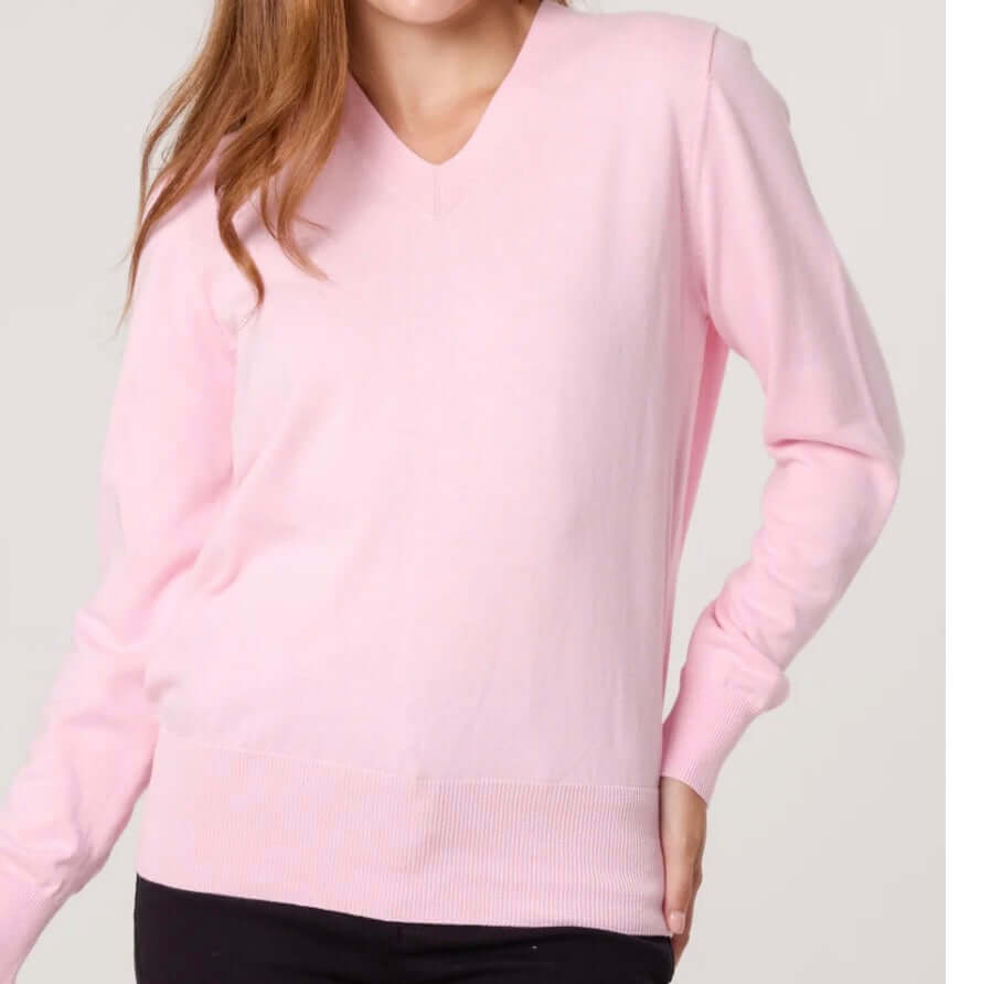 Candyfloss Fine Knit V Neck Jumper