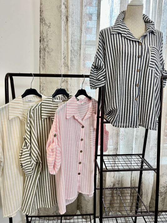Ladies Casual Striped Shirt