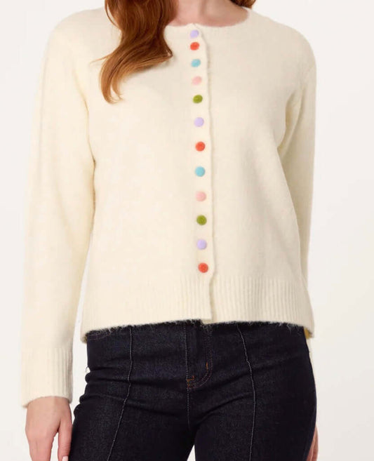 Colourful Candy Button Knit Cardigan