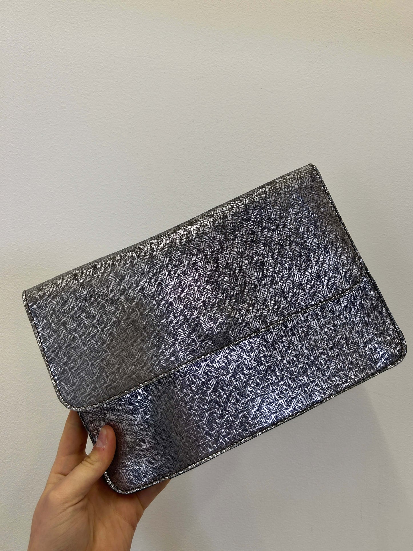 Soruka - Maxine Recycled Suede Metallic Crossbody Clutch Bag