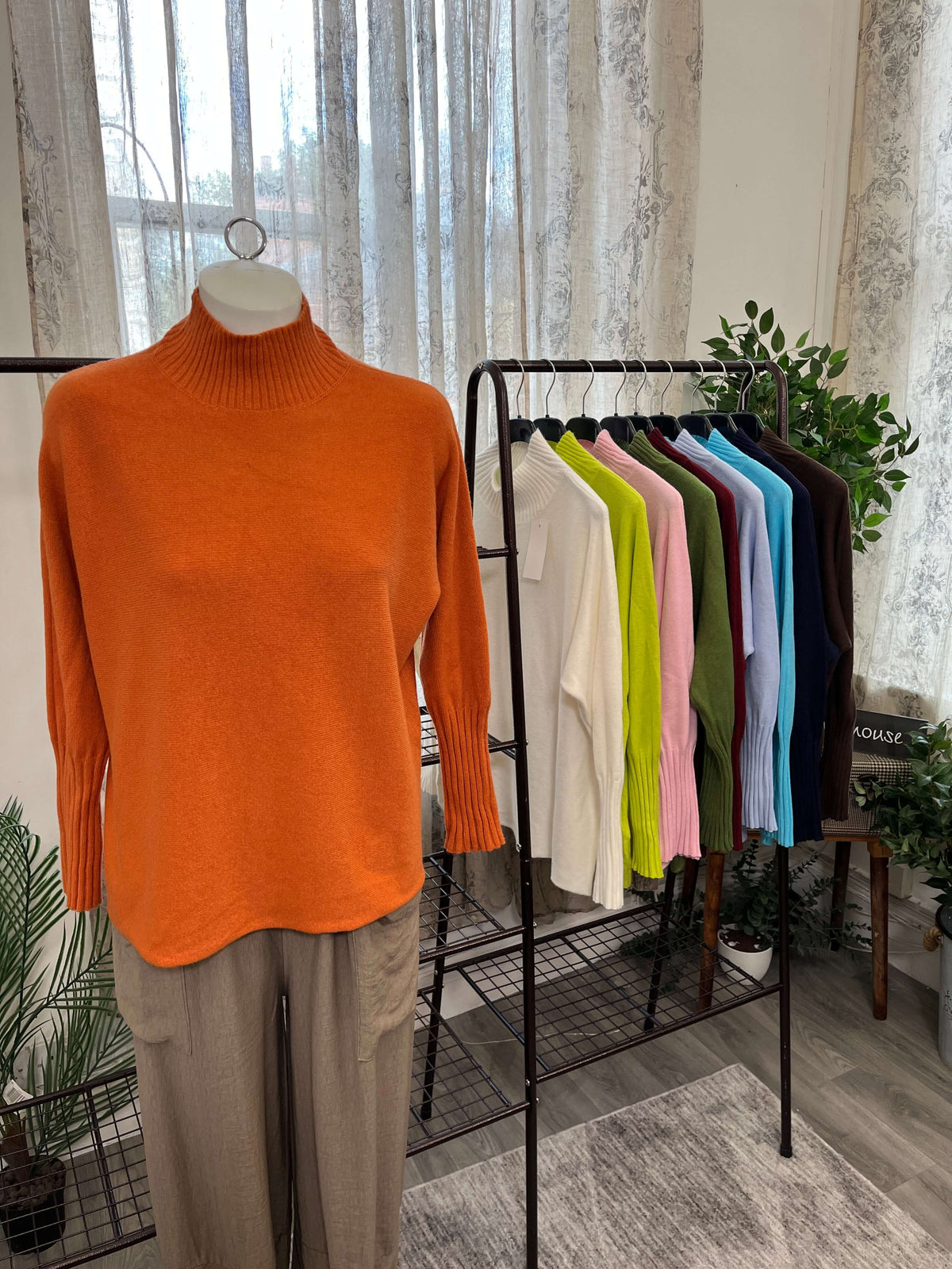 Tamara High Neck Ribbed Boxy Jumper