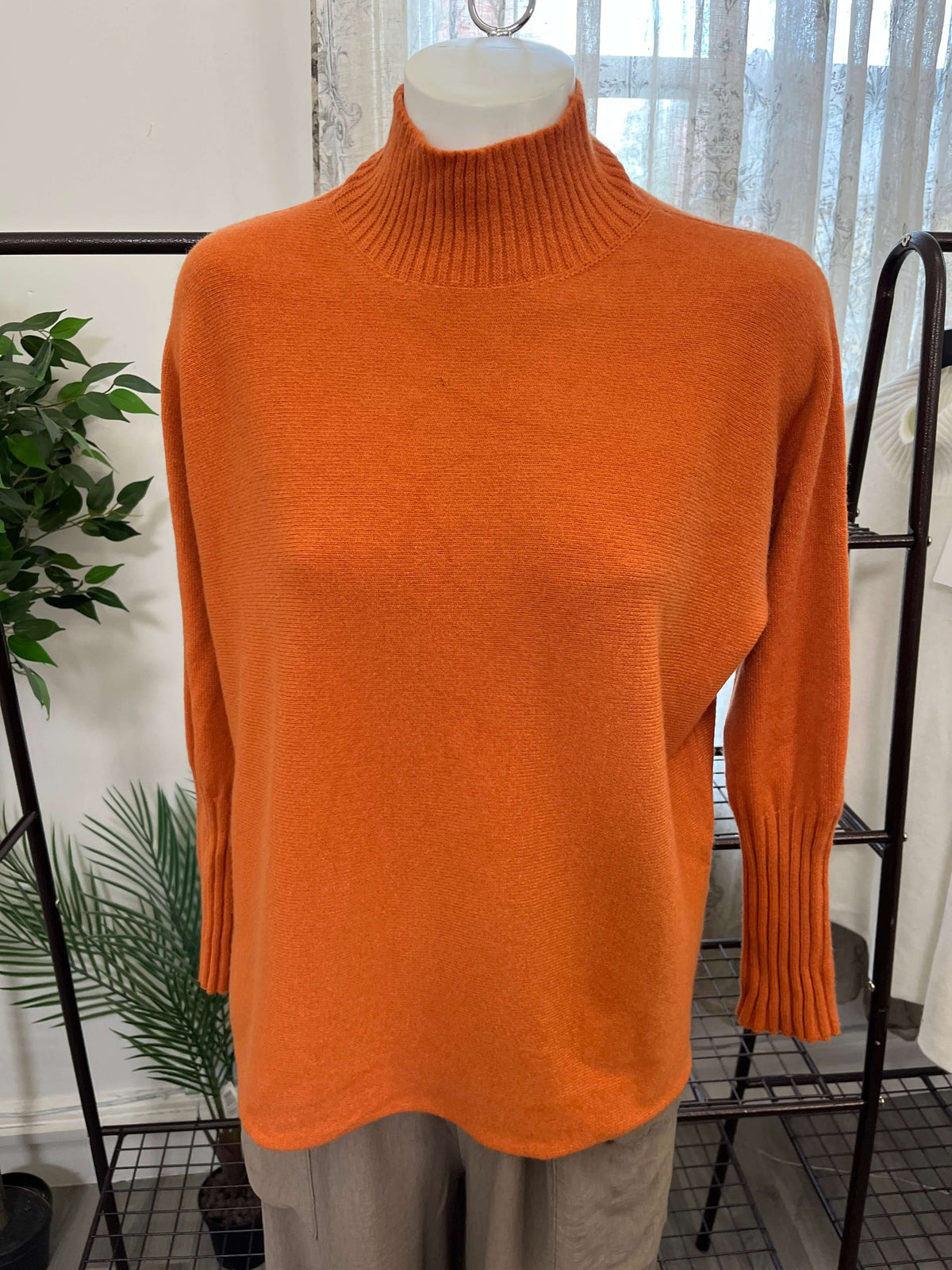 Tamara High Neck Ribbed Boxy Jumper