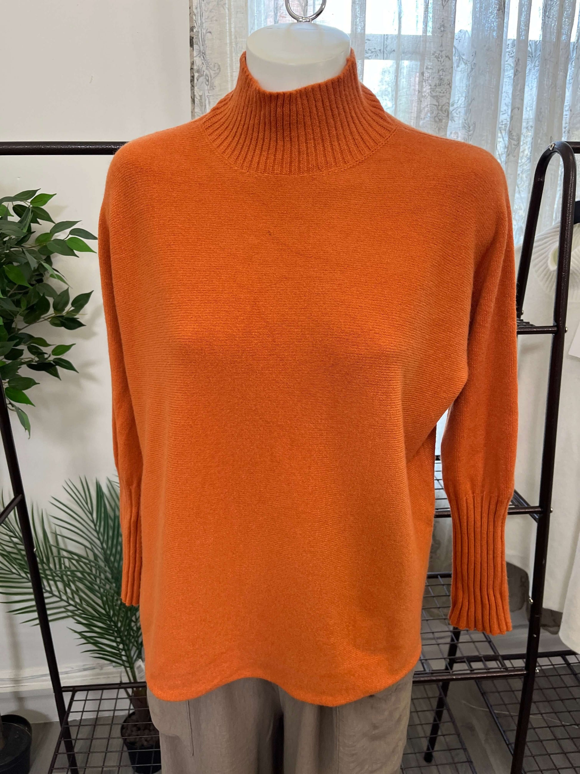Tamara High Neck Ribbed Boxy Jumper