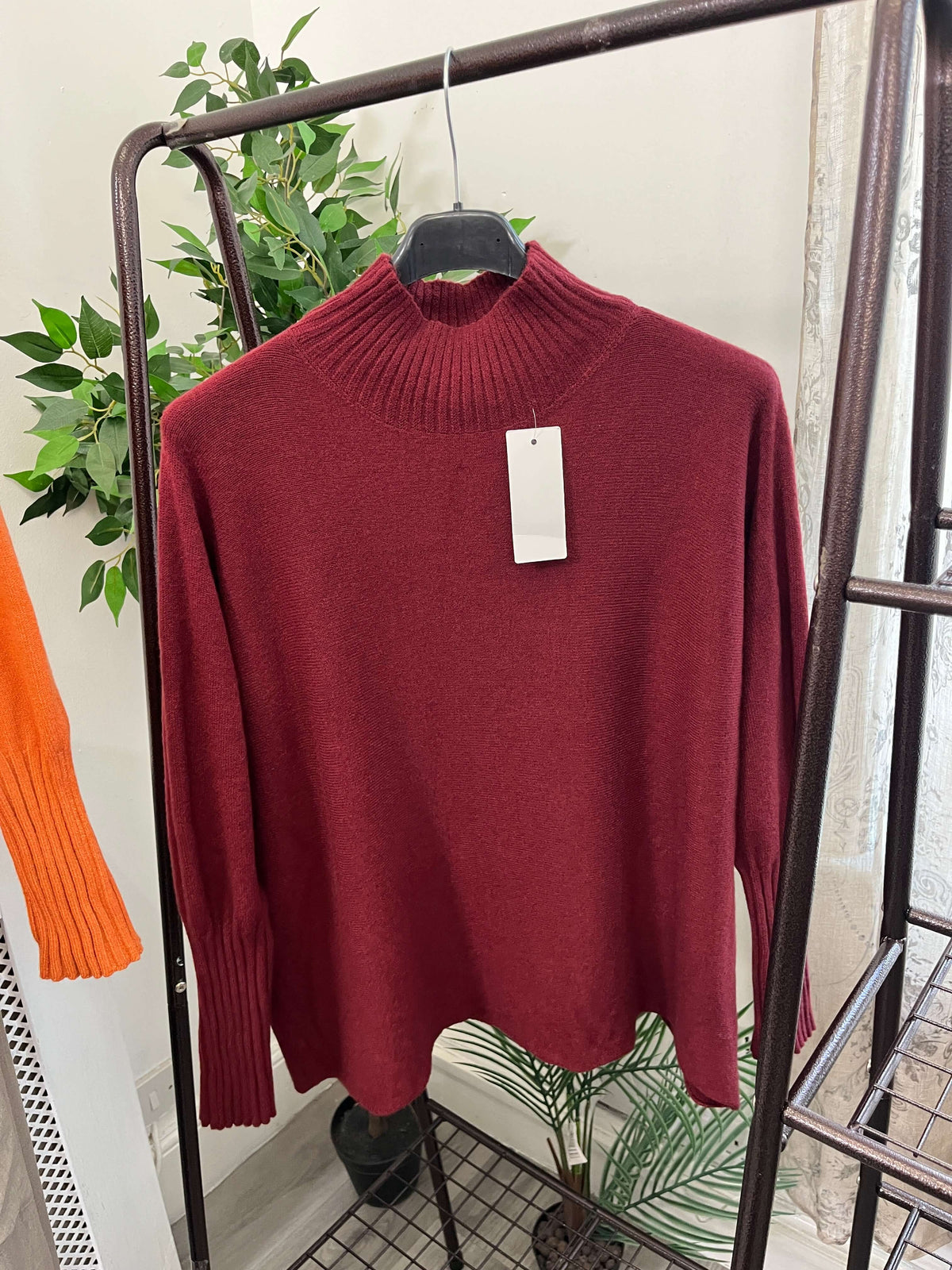Tamara High Neck Ribbed Boxy Jumper